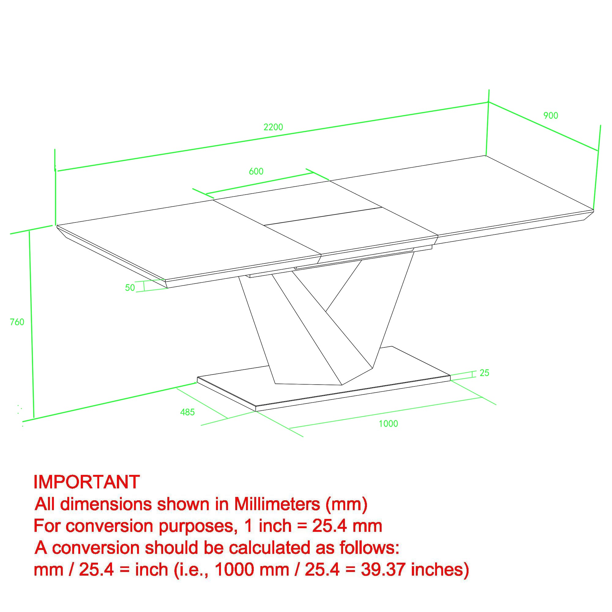Eclipse Dining Table with Extension, 63"-87" in Washed Oak