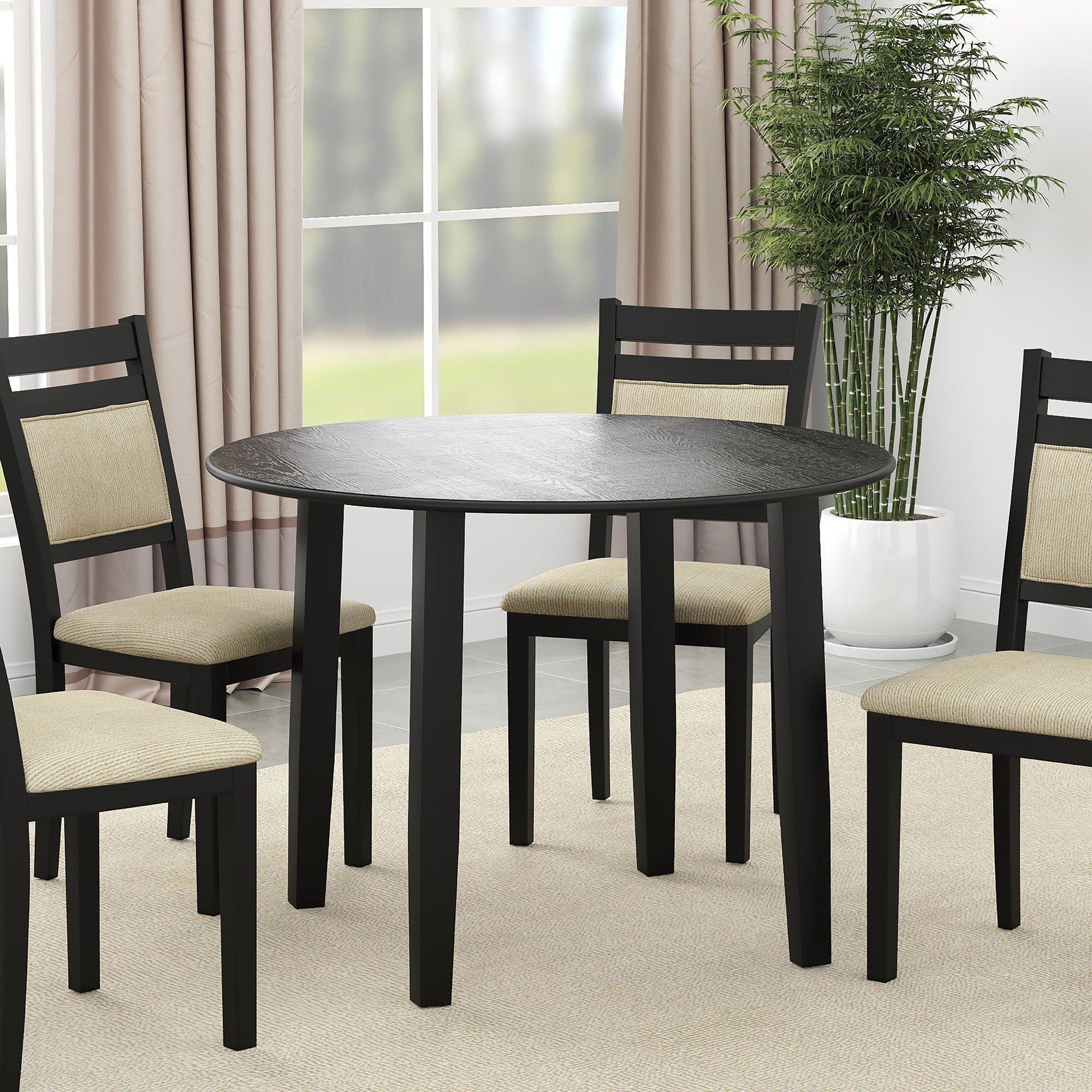CONRAD-ROUND DINING TABLE-BLACK