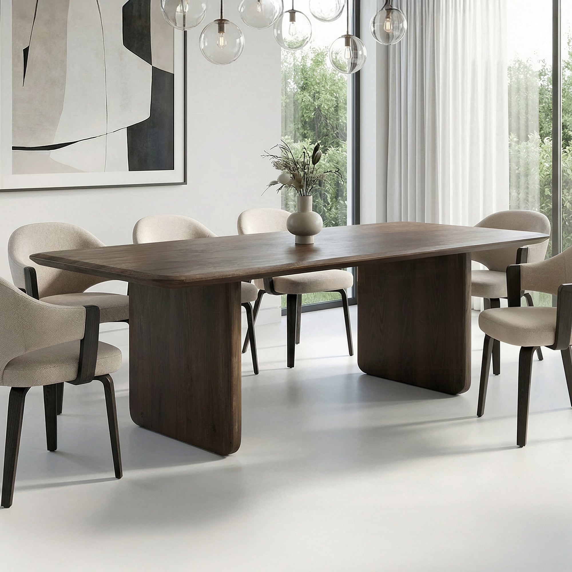 BAZUL-78" DINING TABLE-MOCHA