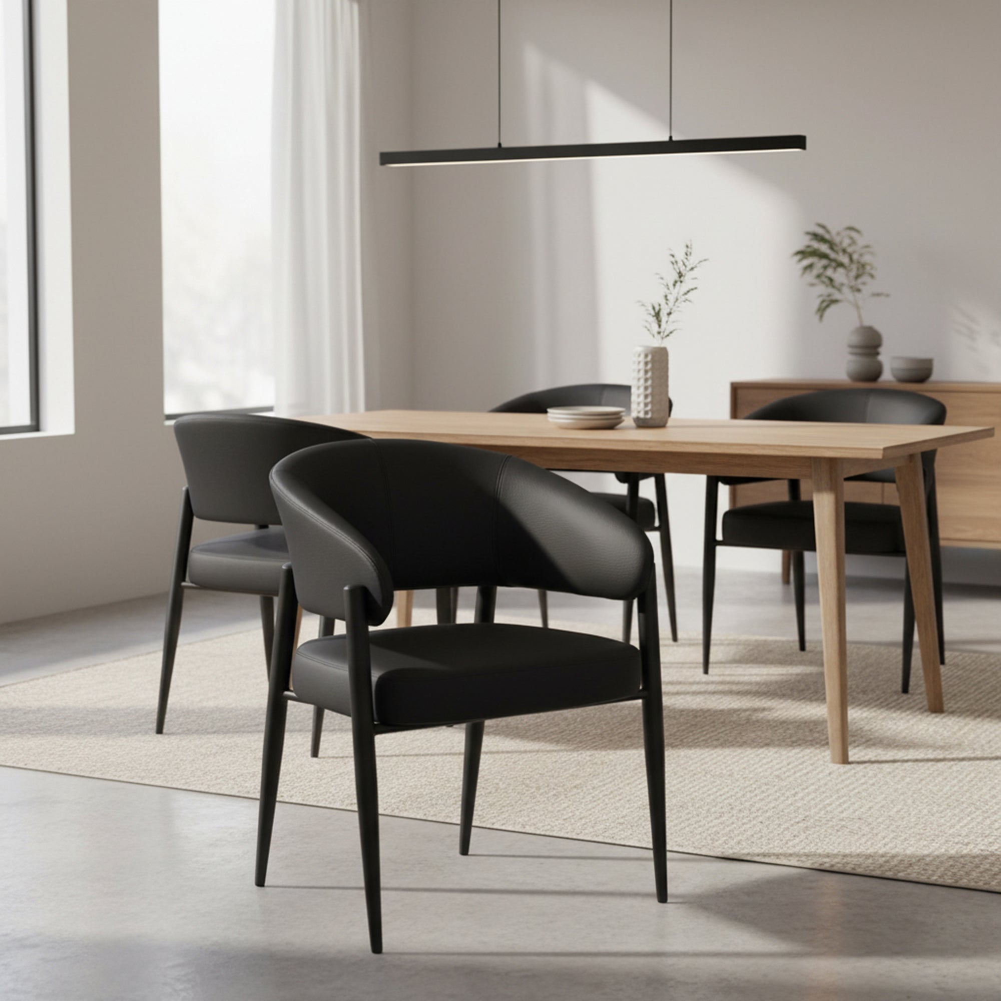 BRONSON-DINING CHAIR-BLACK 2 Pcs