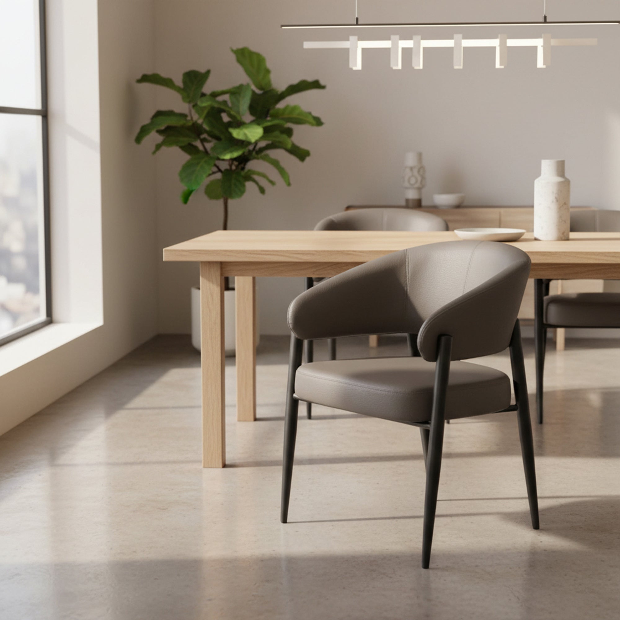 BRONSON-DINING CHAIR-STONE 2 Pcs