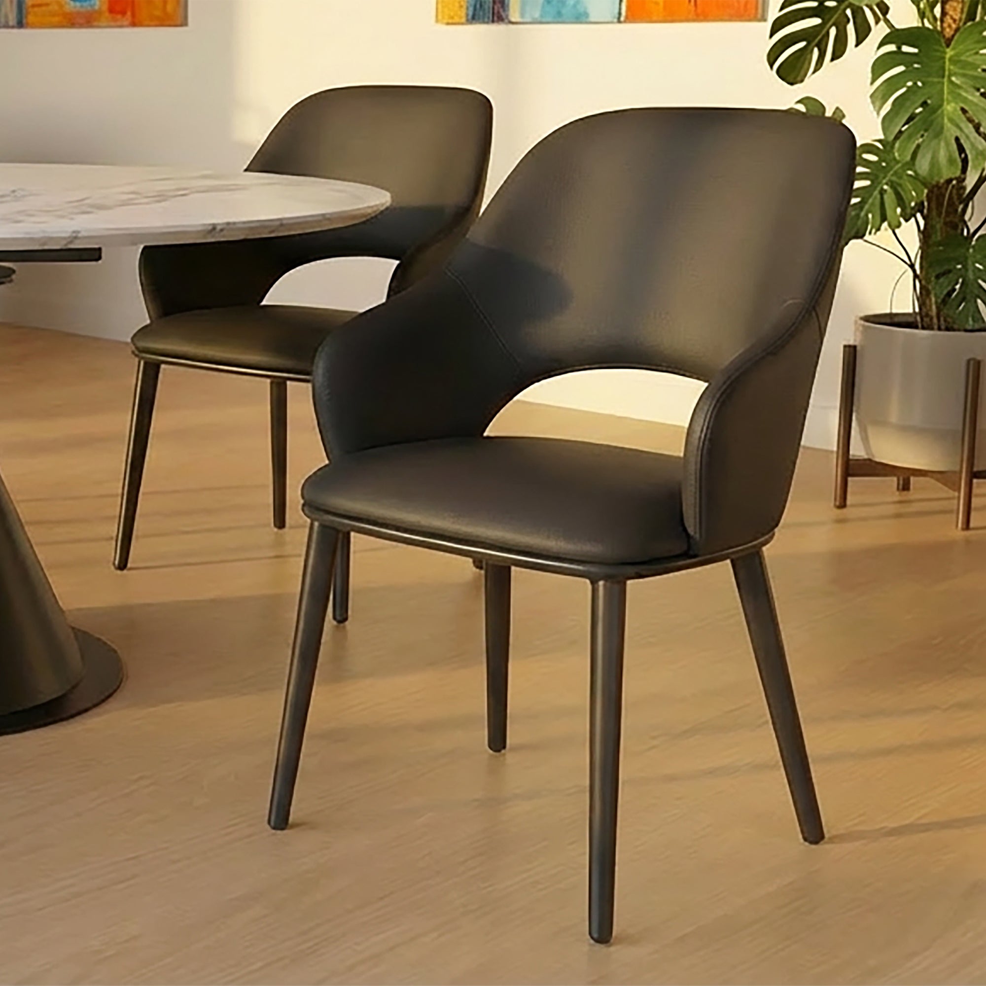 DENZEL-DINING CHAIR-BLACK 4 Pcs