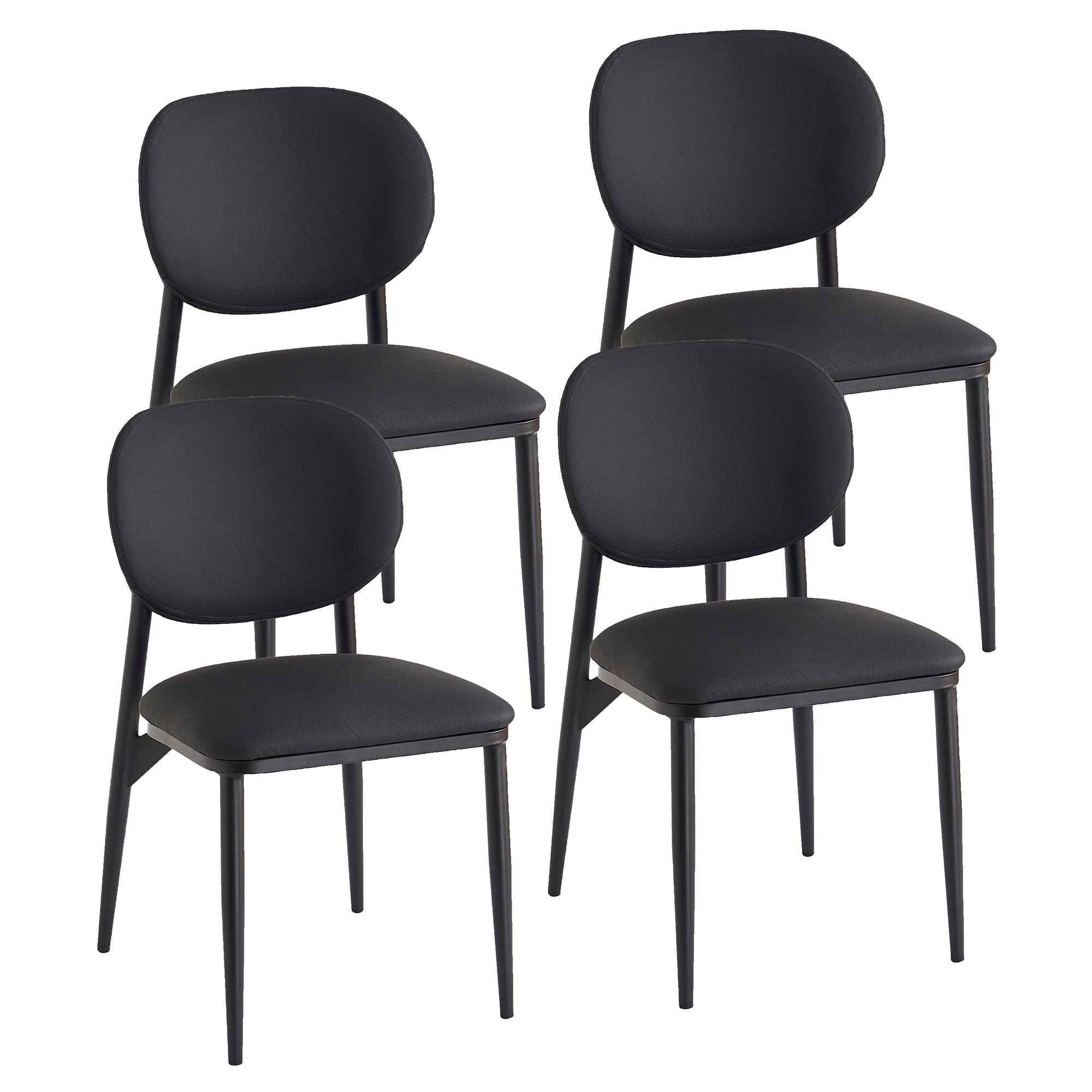 GIDEON-DINING CHAIR-BLACK 4 Pcs