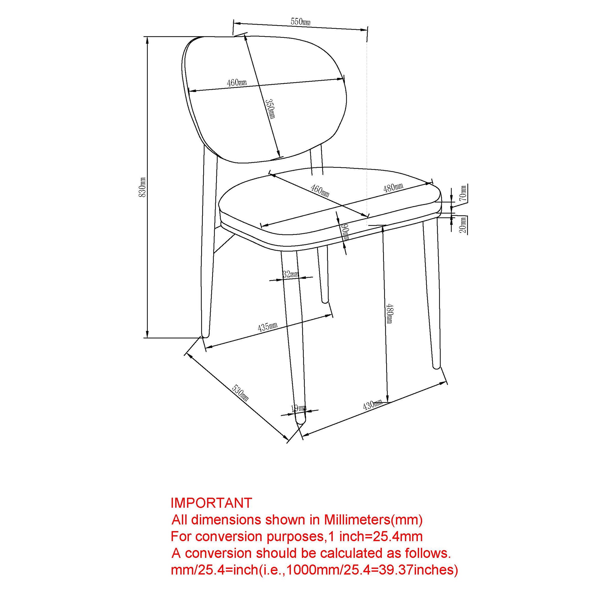 GIDEON-DINING CHAIR-STONE 4 Pcs