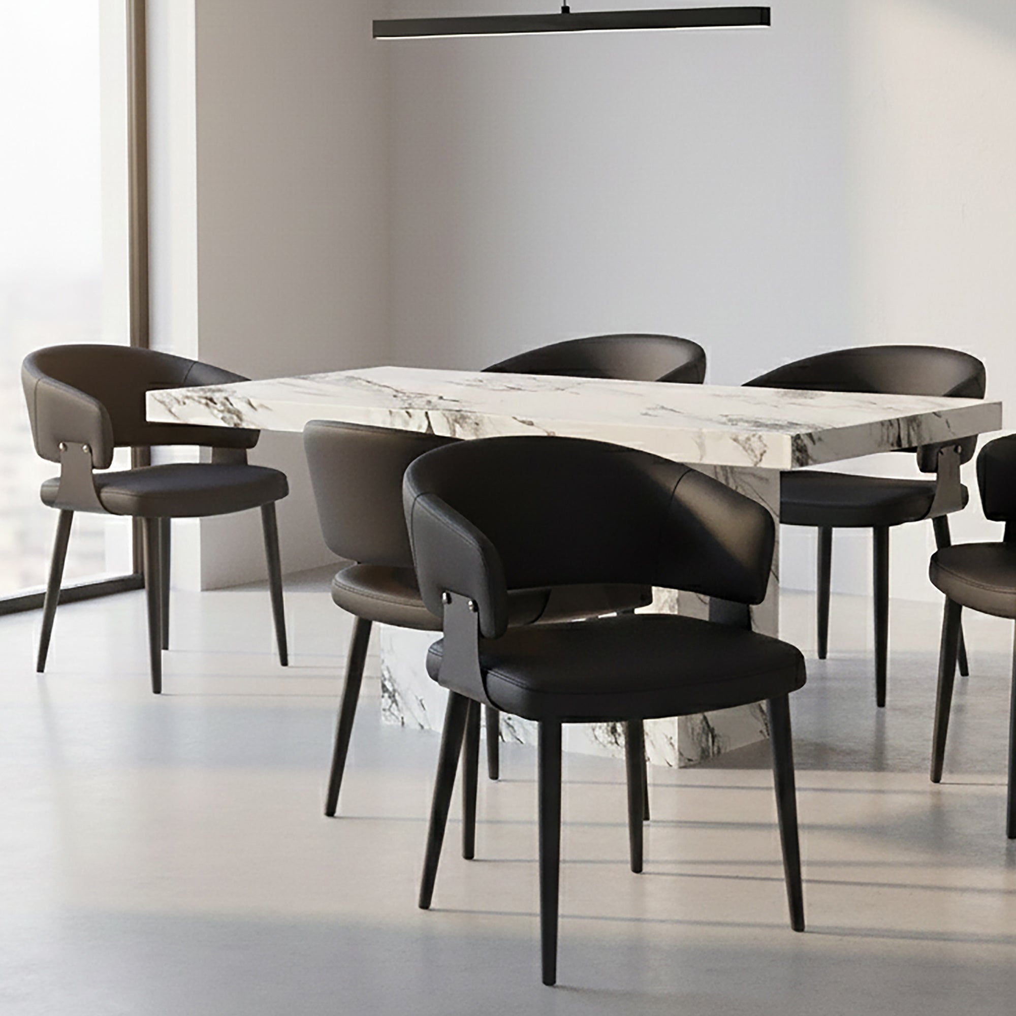 SLOANE-DINING CHAIR-BLACK 4 Pcs