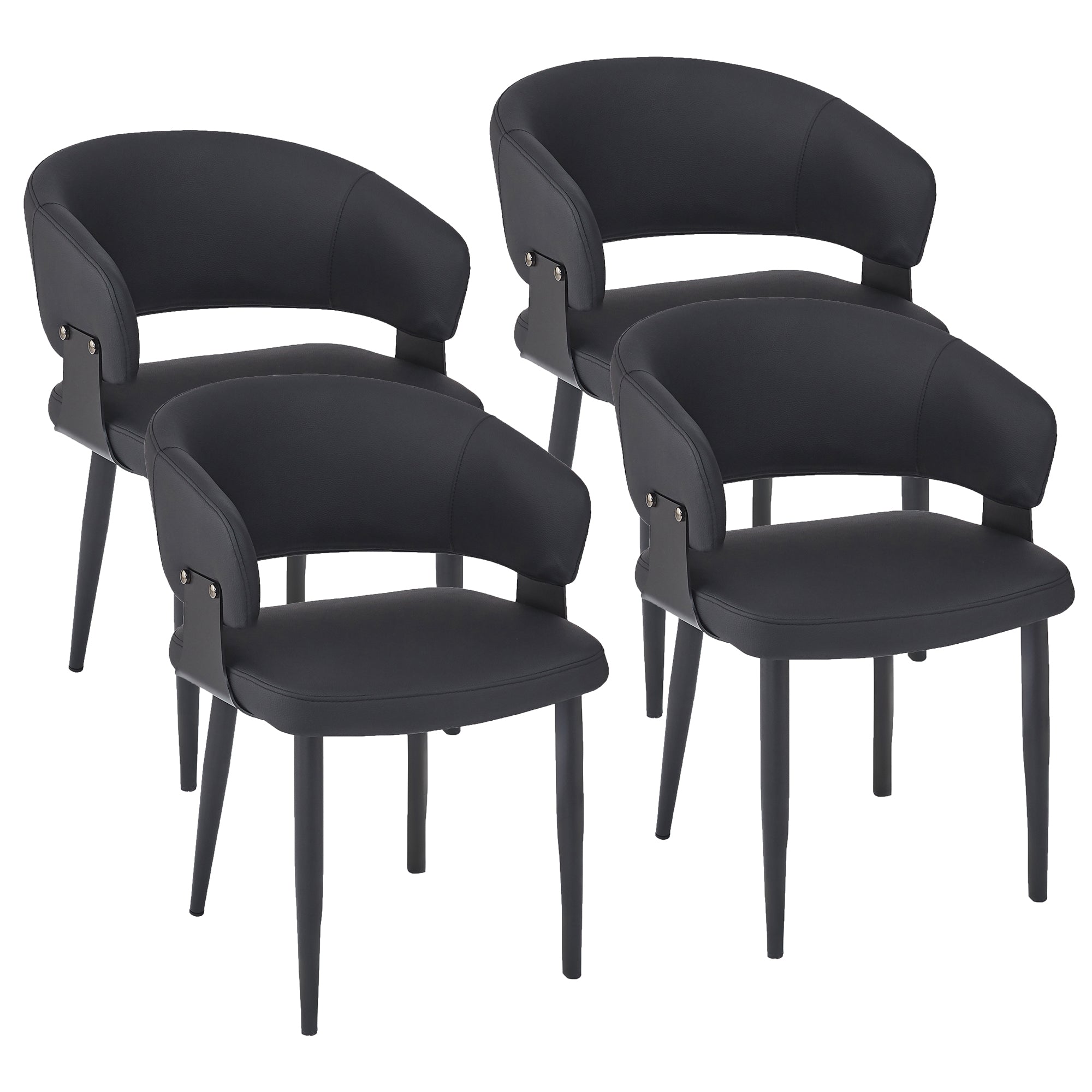SLOANE-DINING CHAIR-BLACK 4 Pcs