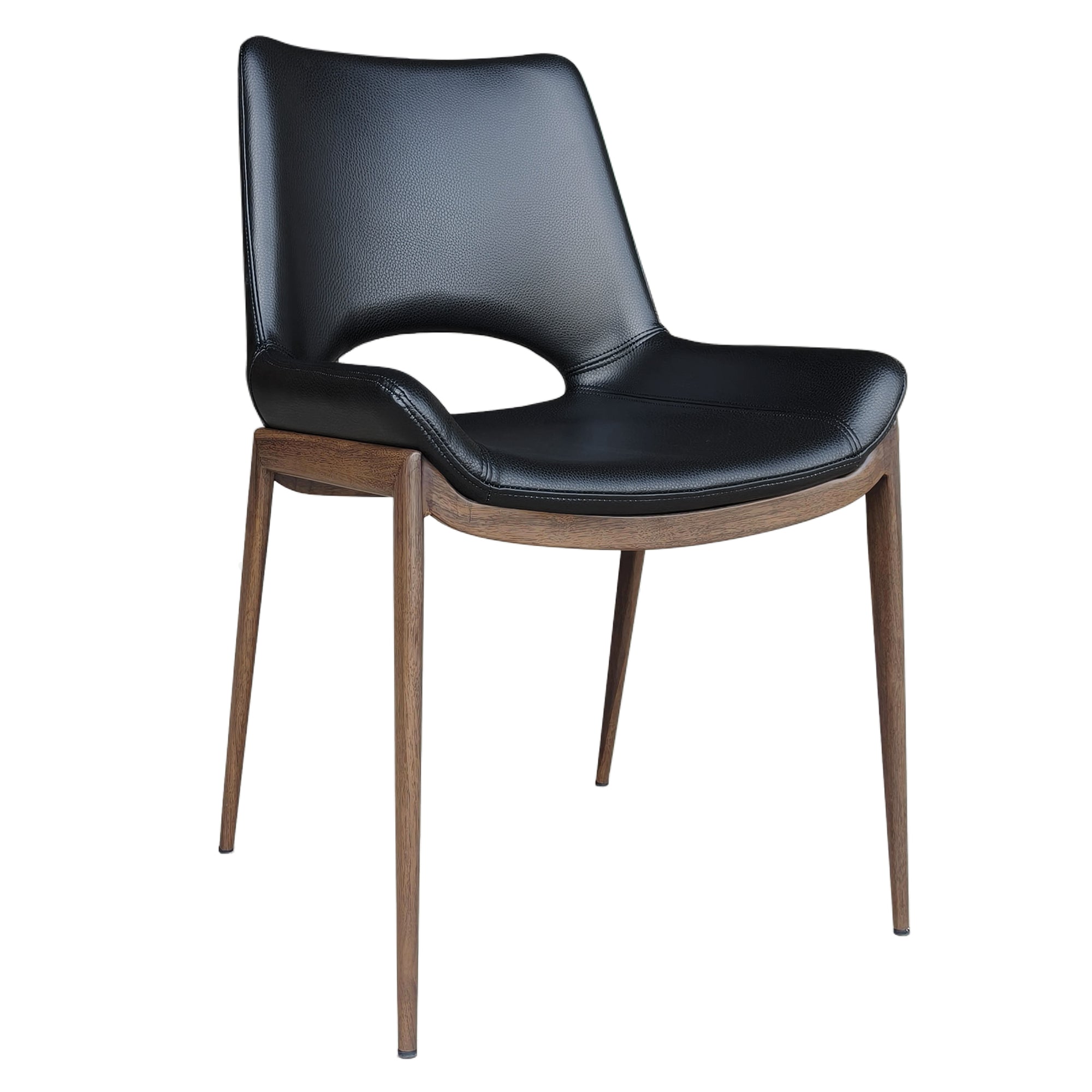 ICONA-DINING CHAIR-BLACK - WALNUT 6 Pcs
