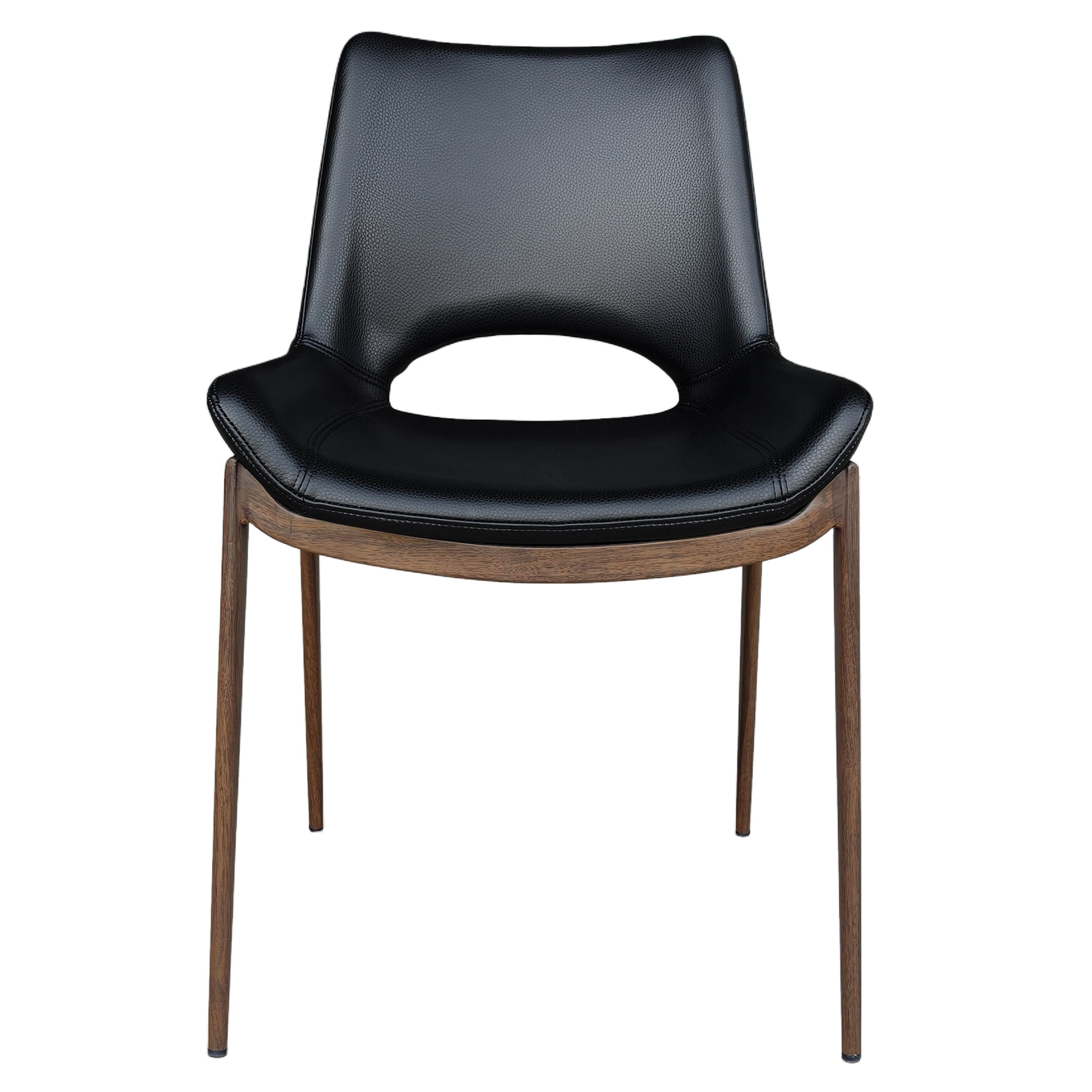 ICONA-DINING CHAIR-BLACK - WALNUT 6 Pcs