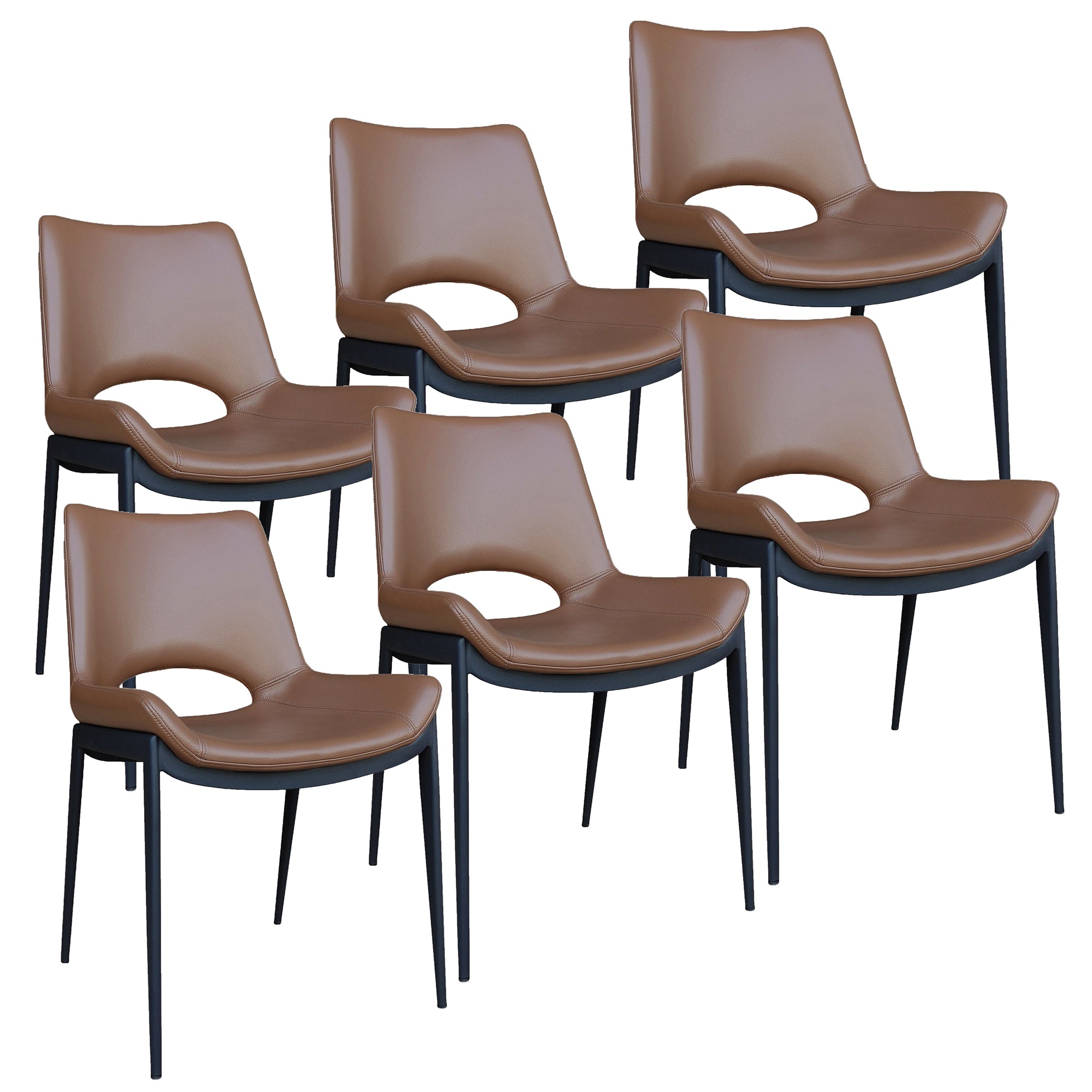 ICONA-DINING CHAIR-SADDLE - BLACK 6 Pcs