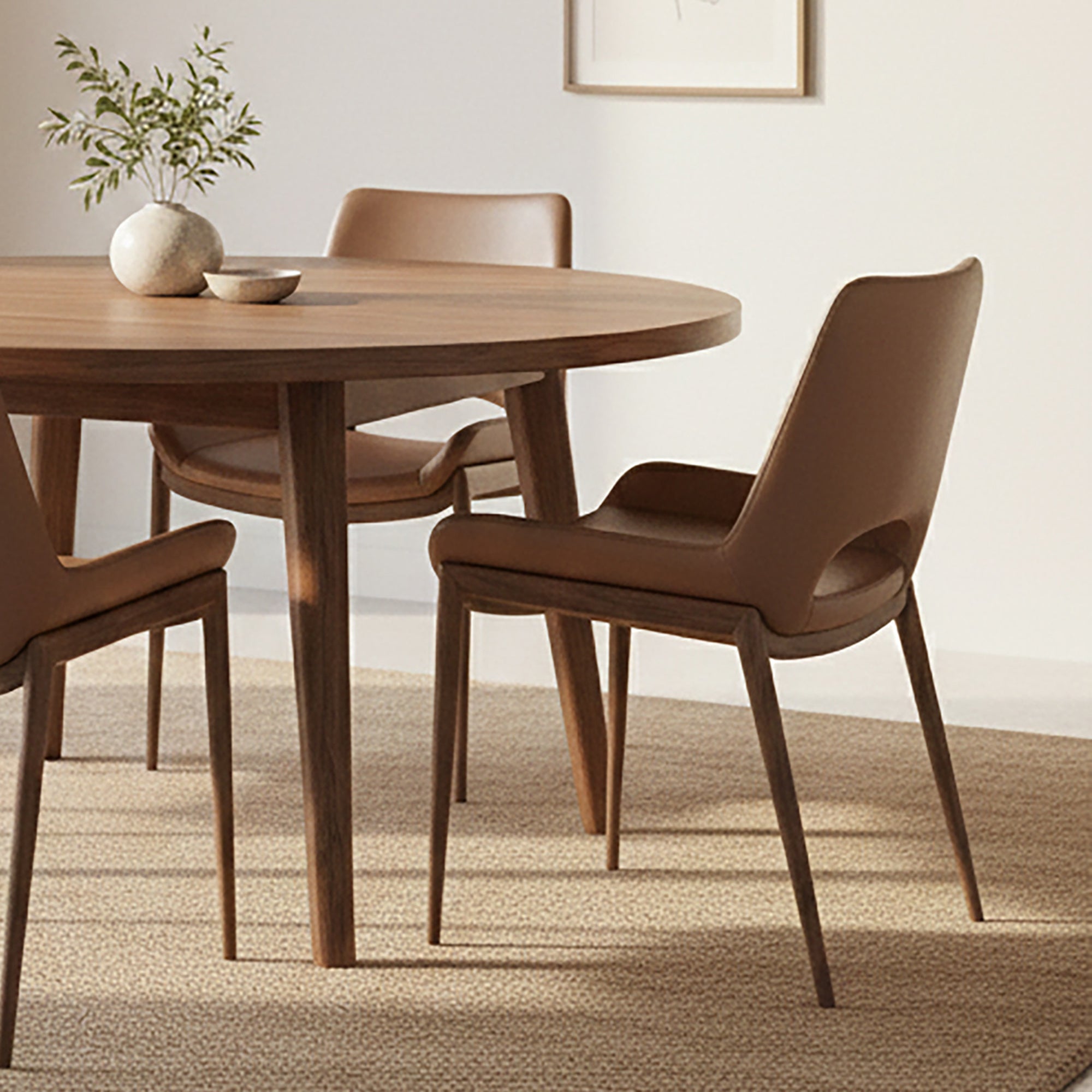 ICONA-DINING CHAIR-SADDLE - WALNUT 6 Pcs