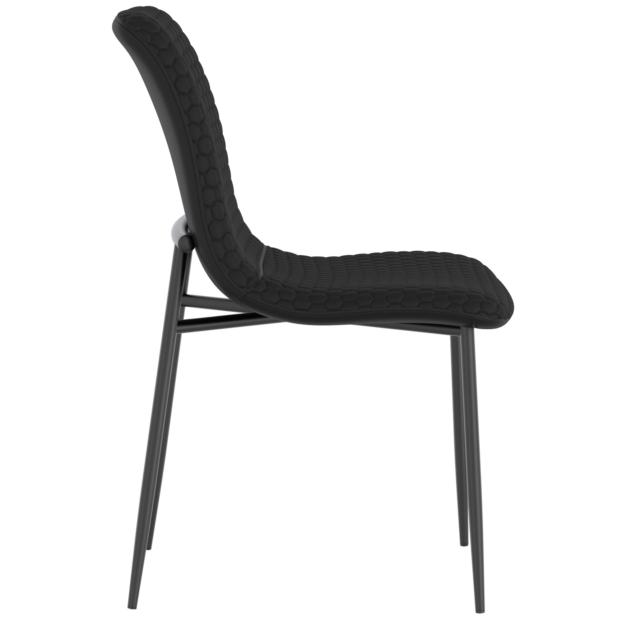 BRIXX-SIDE CHAIR-BLACK PU  2 Pcs