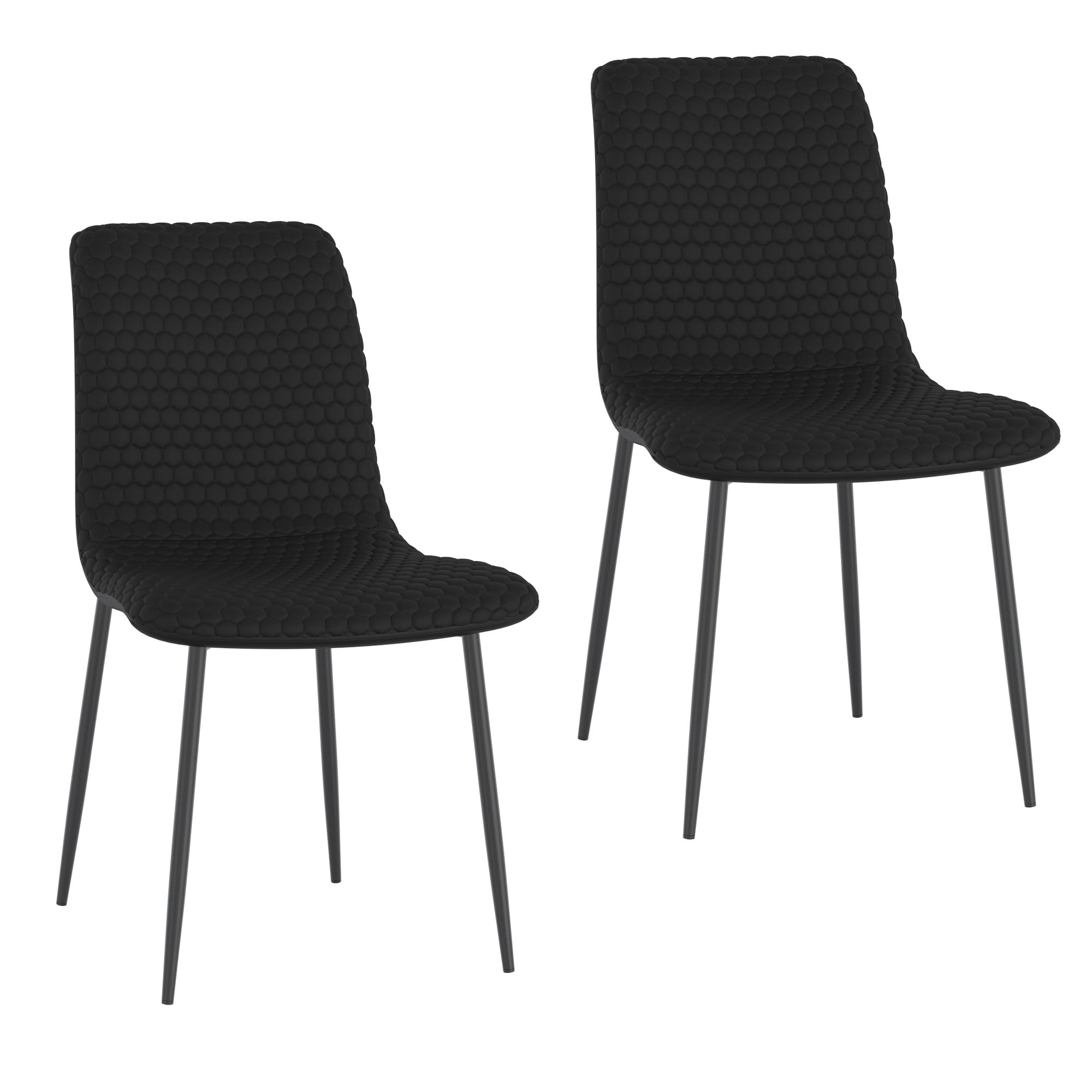 BRIXX-SIDE CHAIR-BLACK PU  2 Pcs