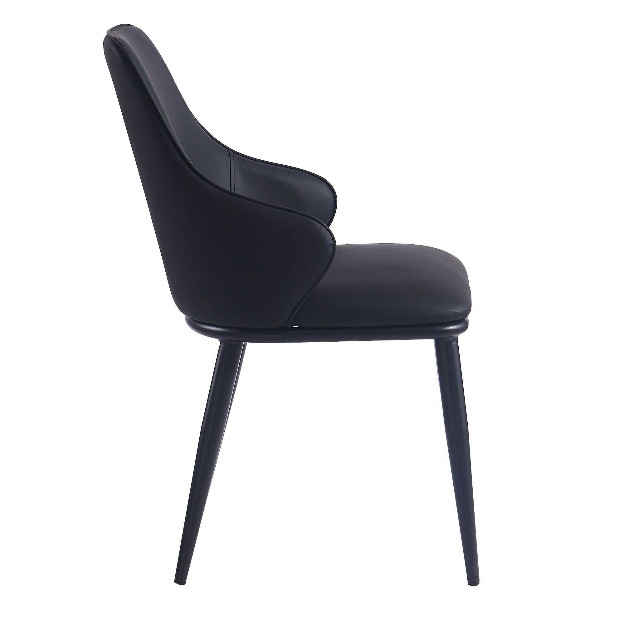 KASH-SIDE CHAIR-BLACK PU  2 Pcs