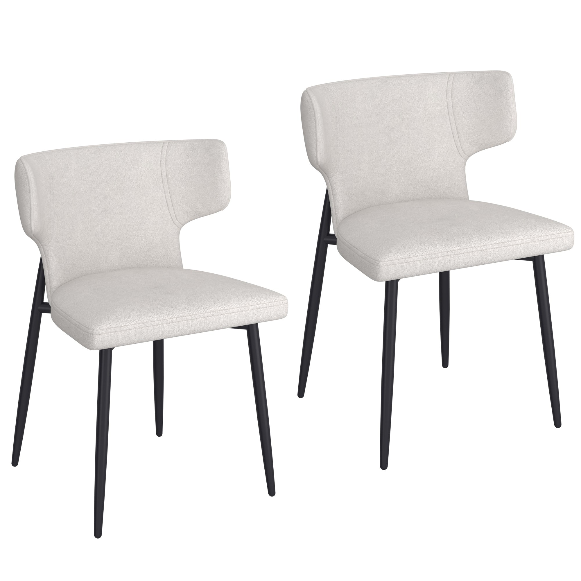 OLIS-SIDE CHAIR FABRIC-BEIGE  2 Pcs