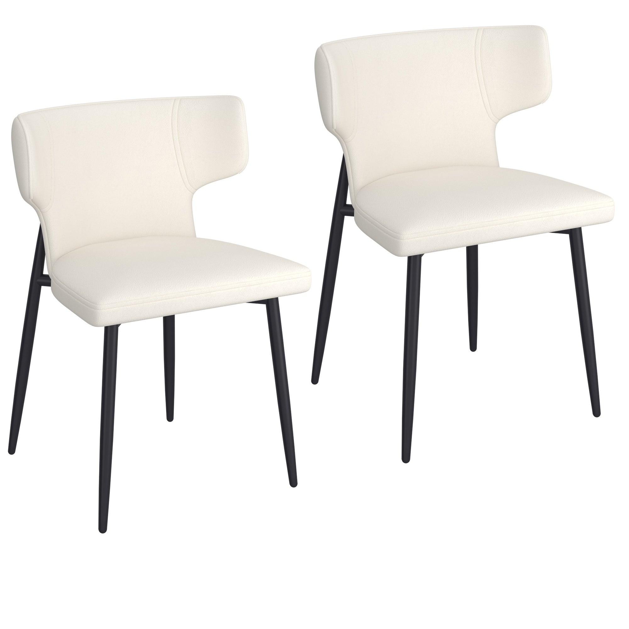 OLIS-SIDE CHAIR PU-BEIGE  2 Pcs