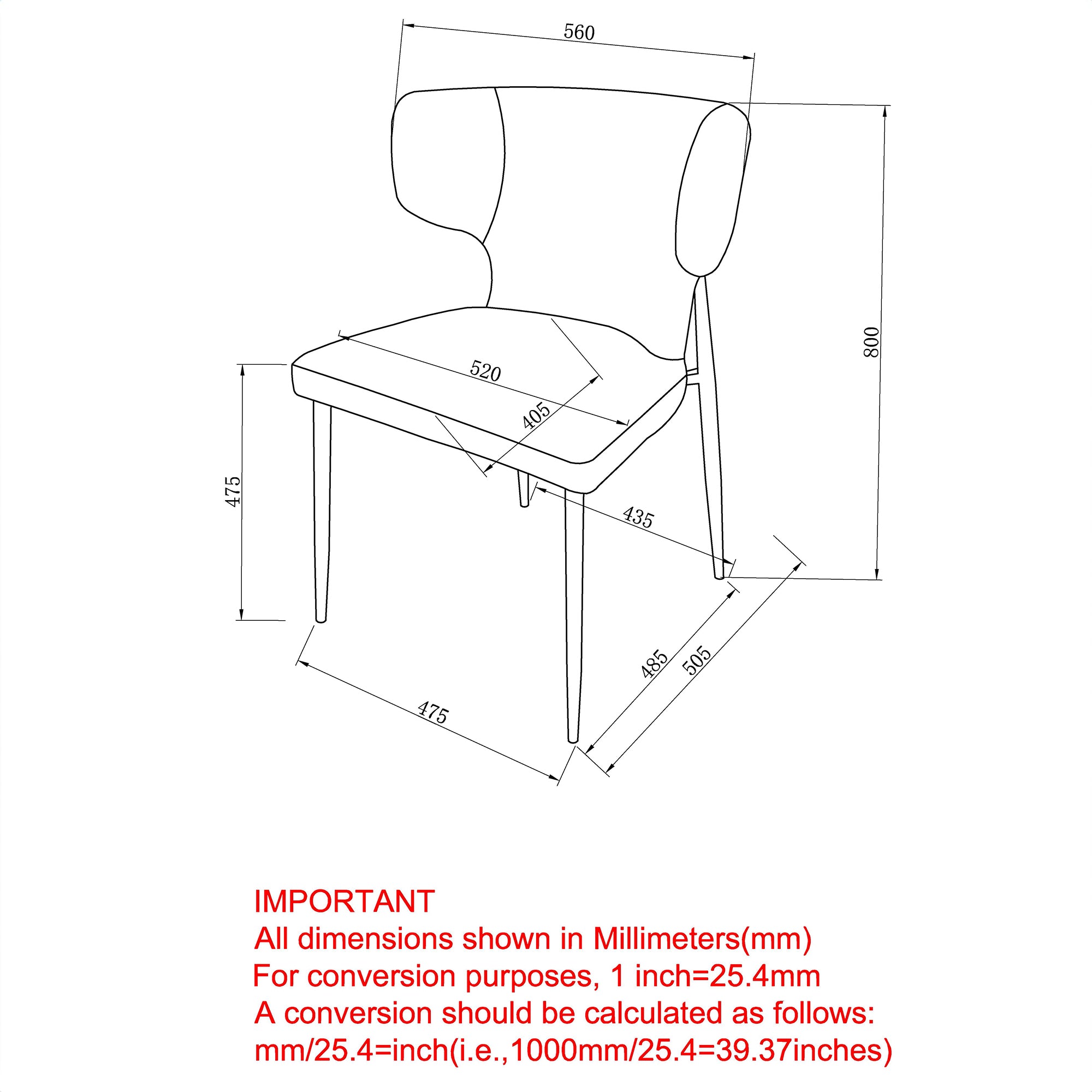 OLIS-SIDE CHAIR PU-BEIGE  2 Pcs