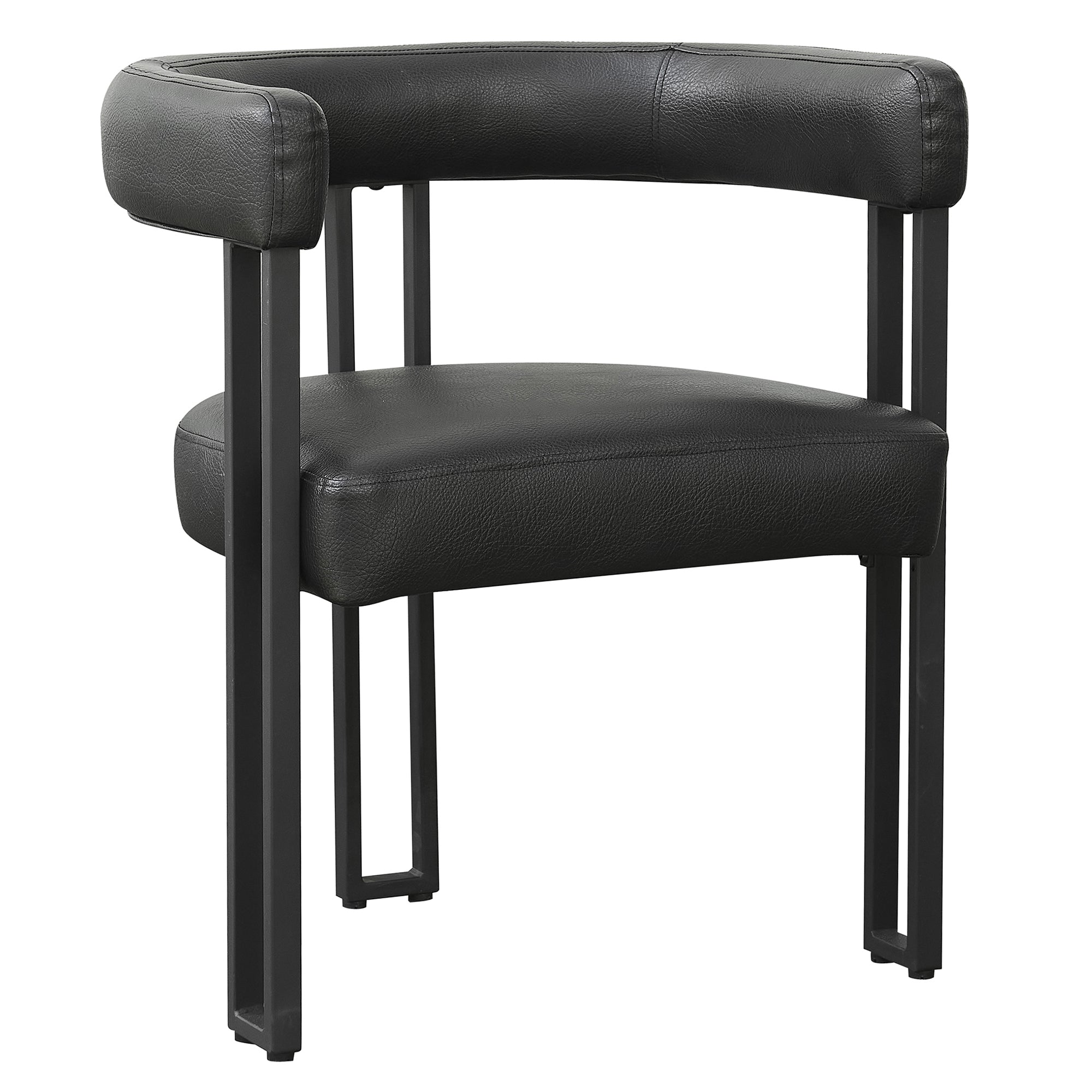 SCARLET-DINING CHAIR-PU BLACK 2 Pcs