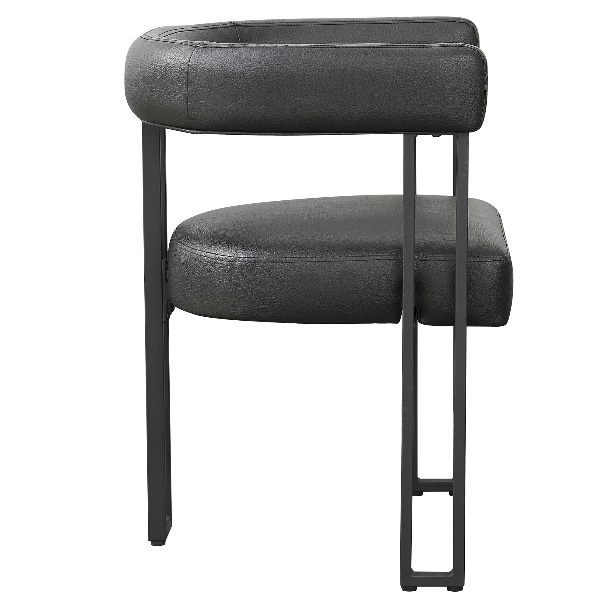 SCARLET-DINING CHAIR-PU BLACK 2 Pcs