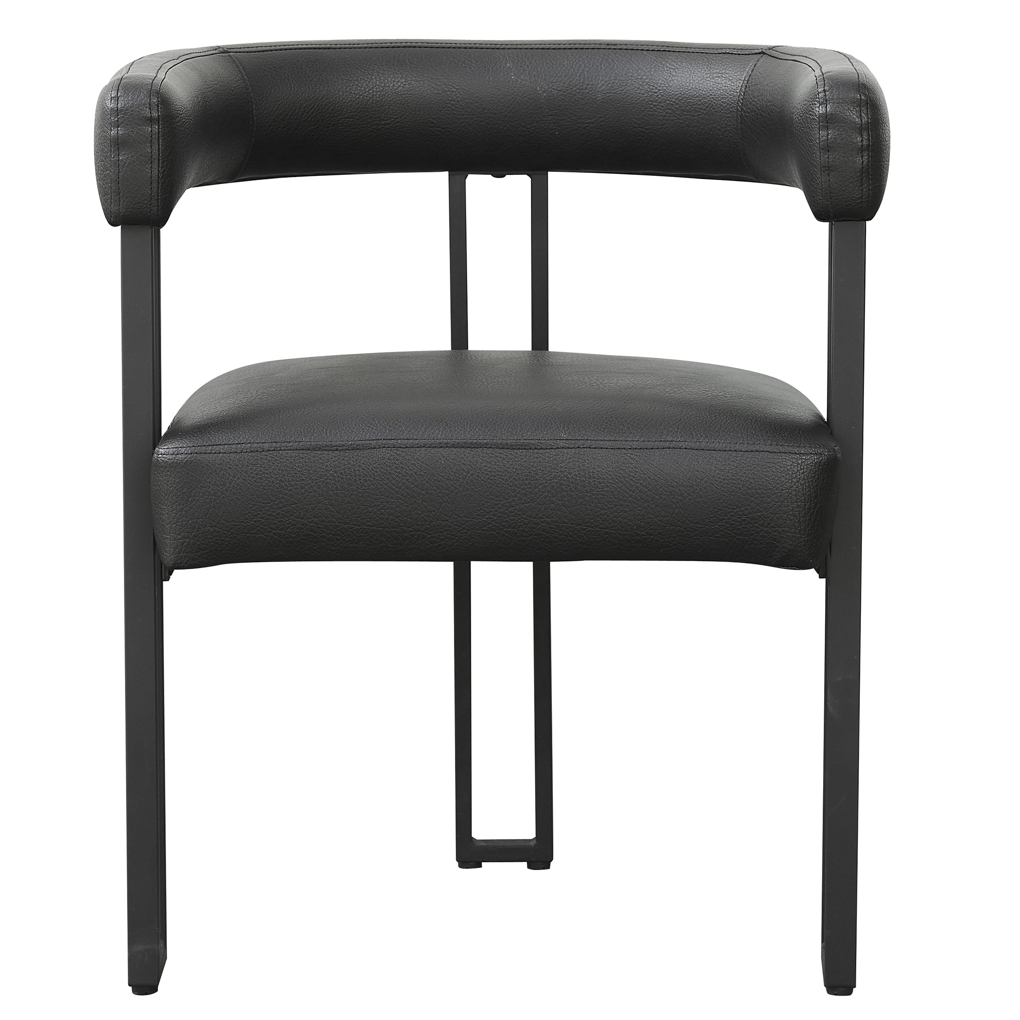 SCARLET-DINING CHAIR-PU BLACK 2 Pcs