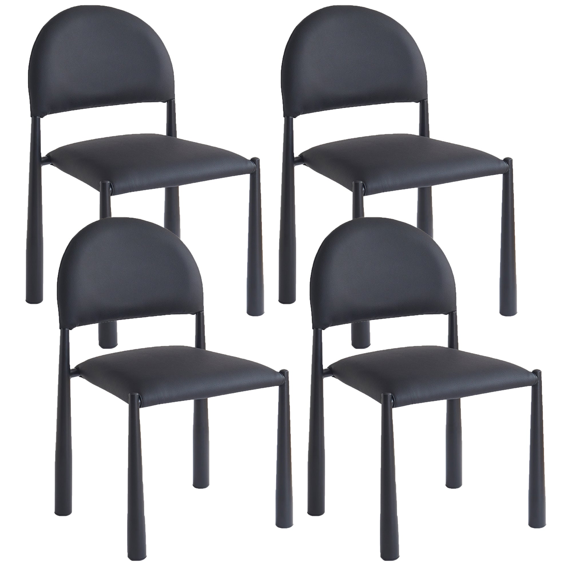 AUGGIE-DINING CHAIR-BLACK - BLACK 4 Pcs