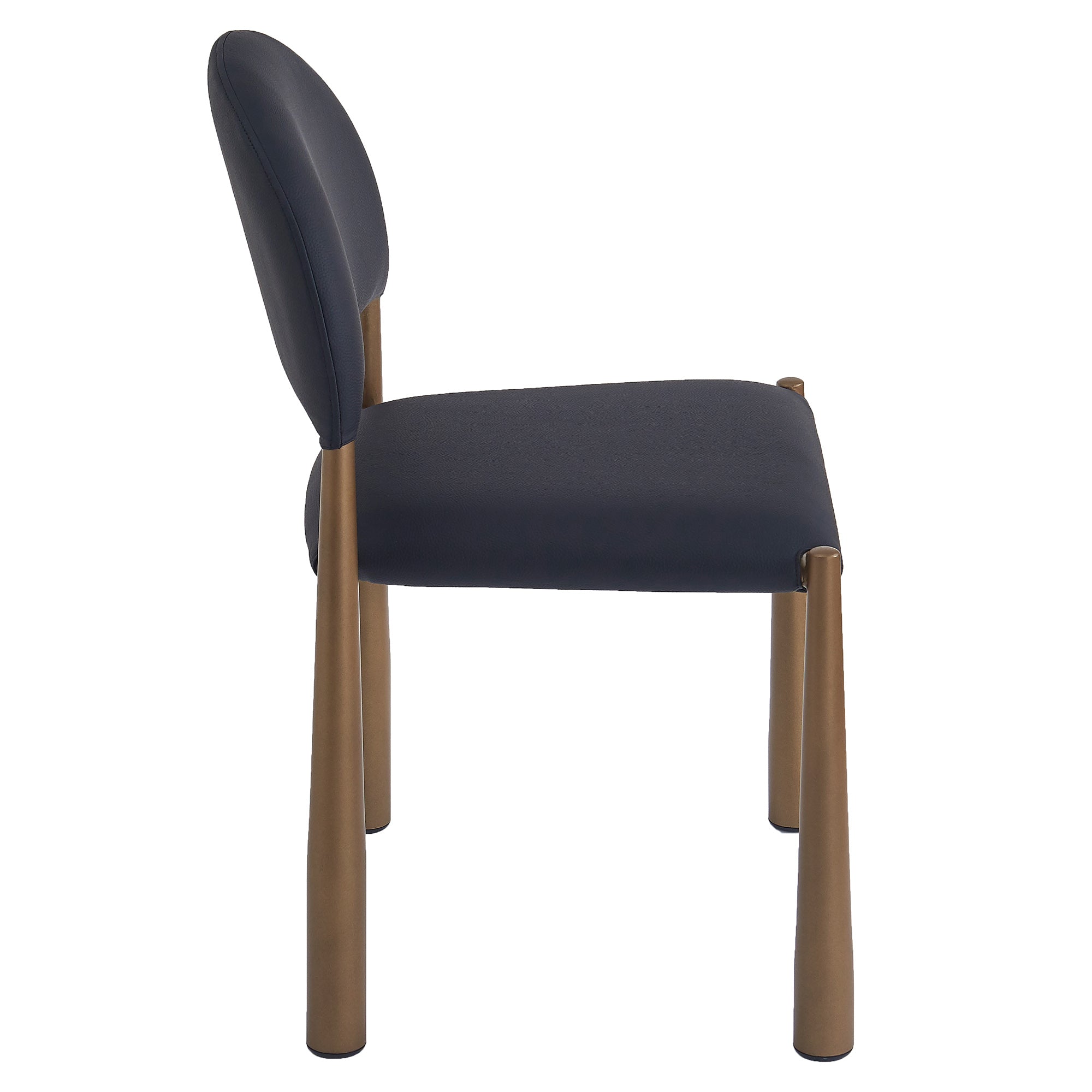 AUGGIE-DINING CHAIR-BLACK - AGED GOLD 4 Pcs