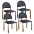 AUGGIE-DINING CHAIR-BLACK - AGED GOLD 4 Pcs