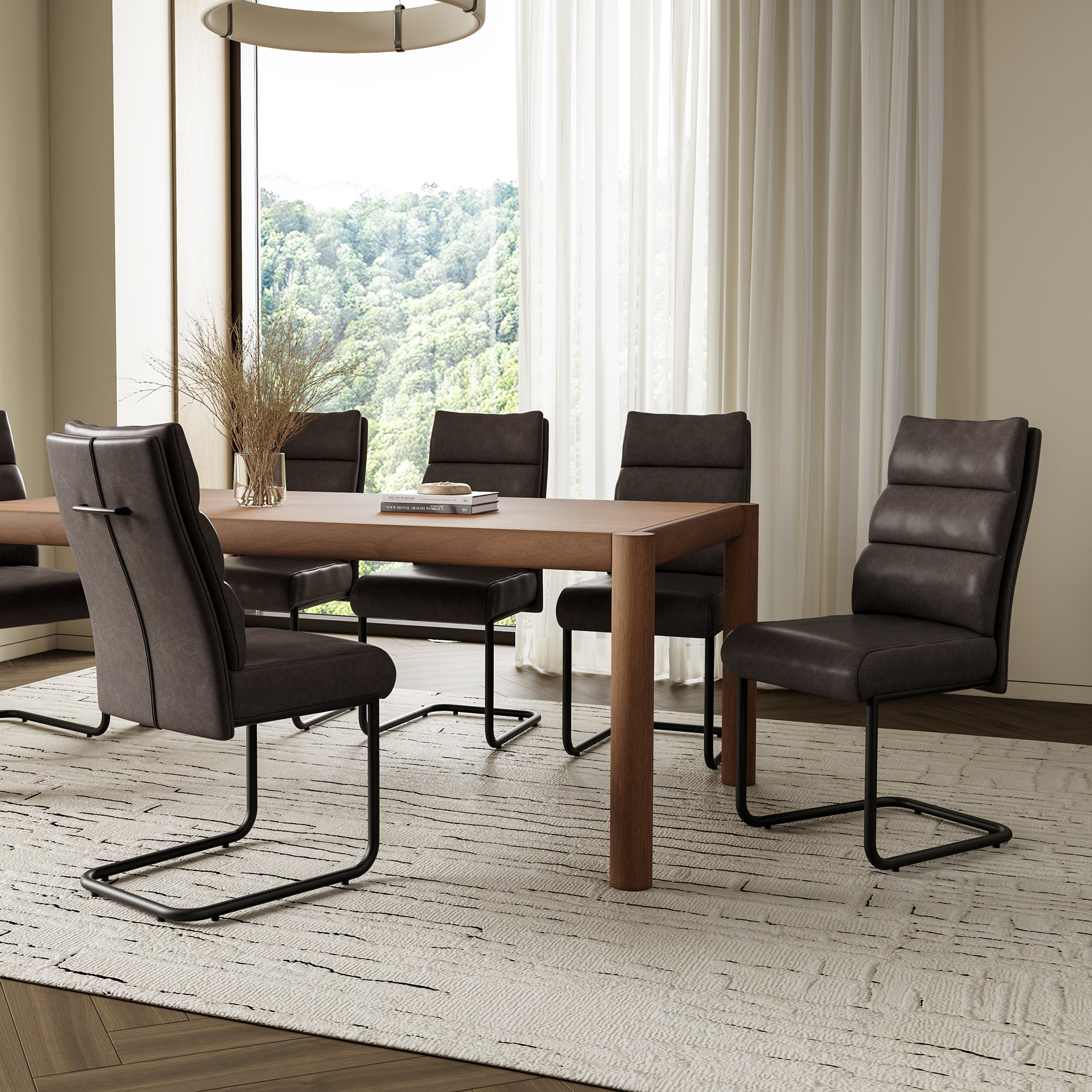 BRODI-DINING CHAIR PU-CHARCOAL 2 Pcs