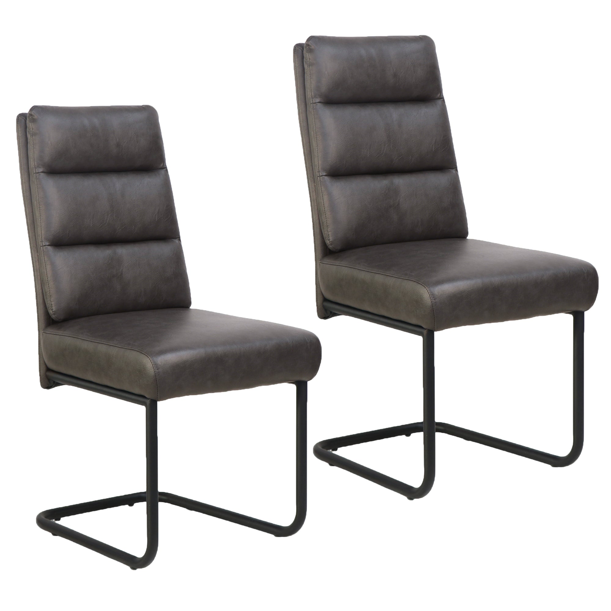 BRODI-DINING CHAIR PU-CHARCOAL 2 Pcs