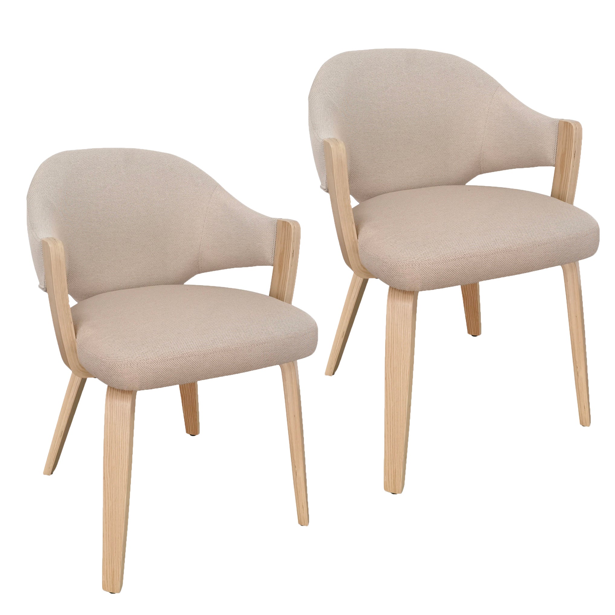 FREYA-DINING CHAIR-TOFFEE - NATURAL 2 Pcs