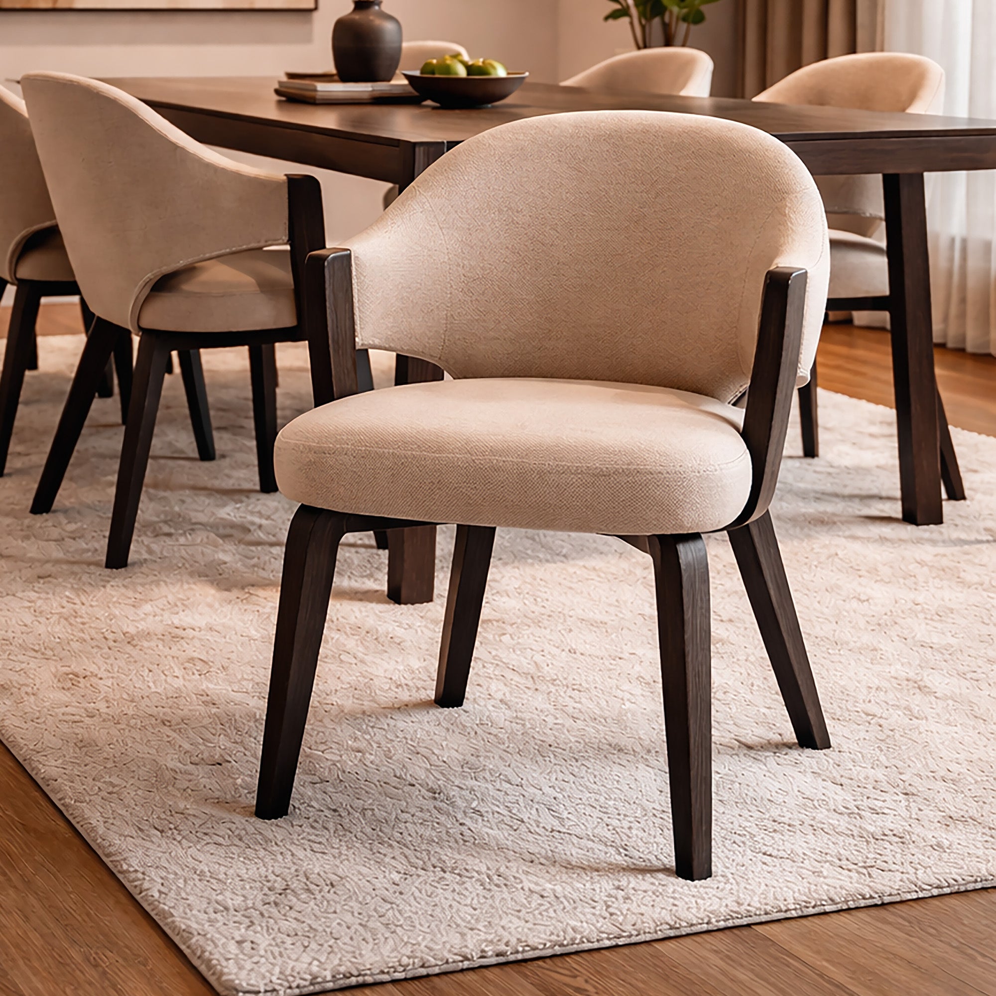 FREYA-DINING CHAIR-TOFFEE - WALNUT 2 Pcs