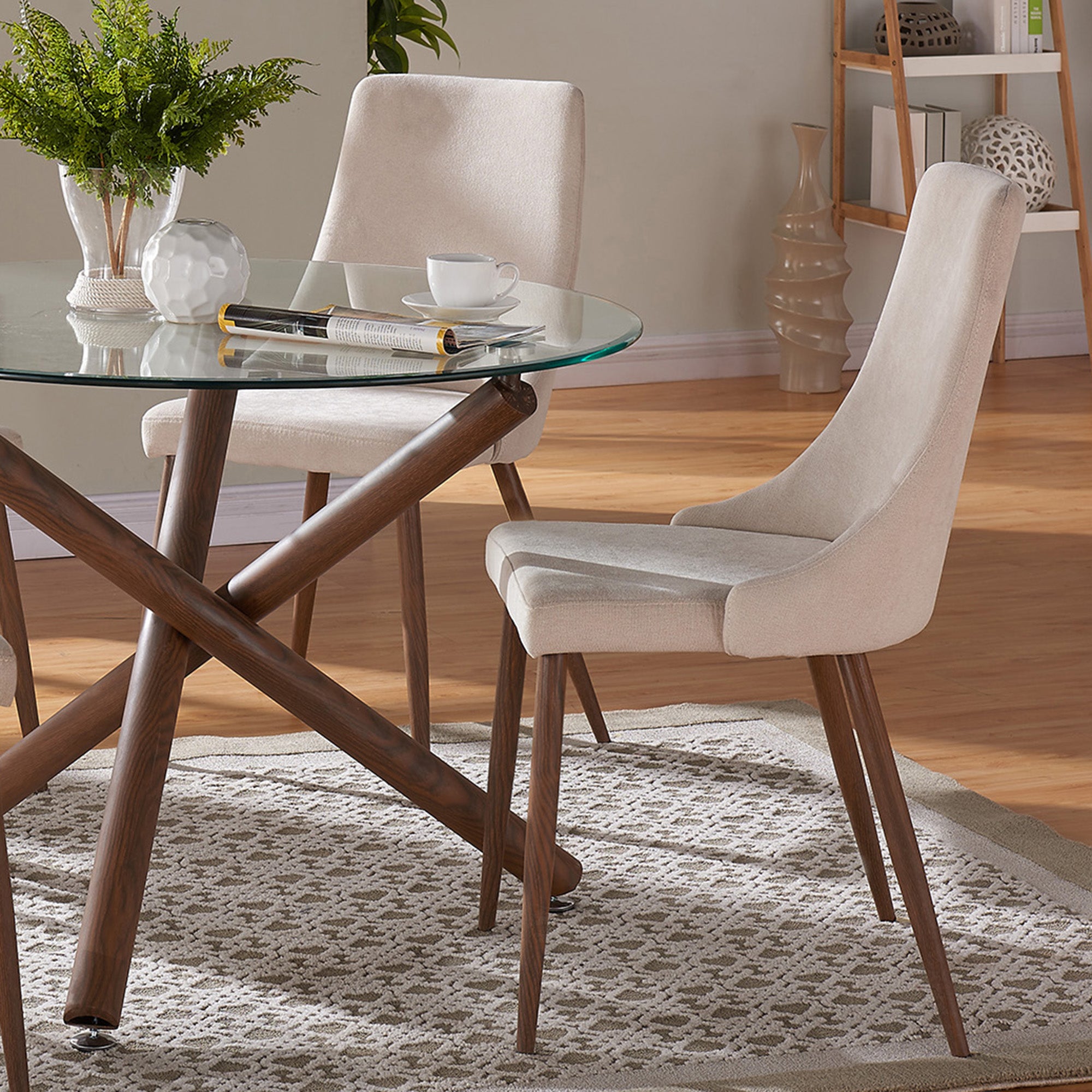 CORA-SIDE CHAIR FABRIC-BEIGE 2 Pcs
