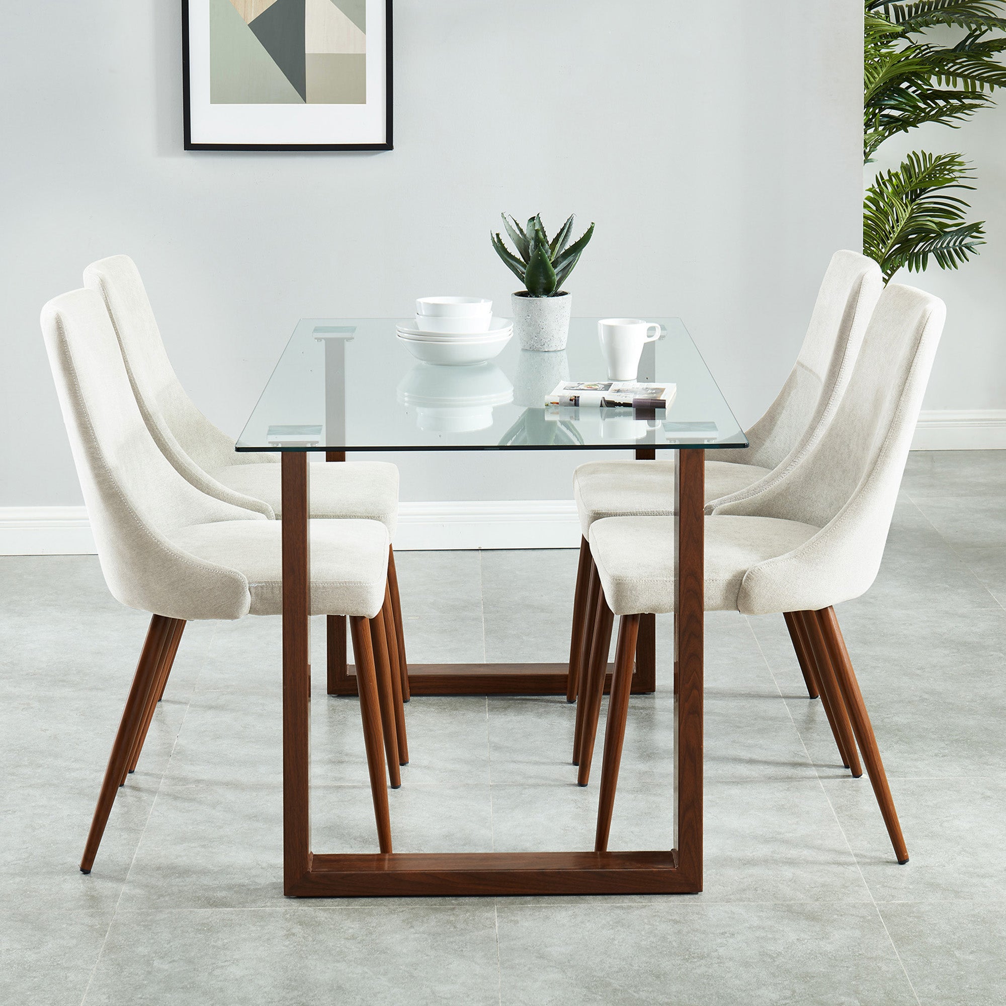 CORA-SIDE CHAIR FABRIC-BEIGE 2 Pcs
