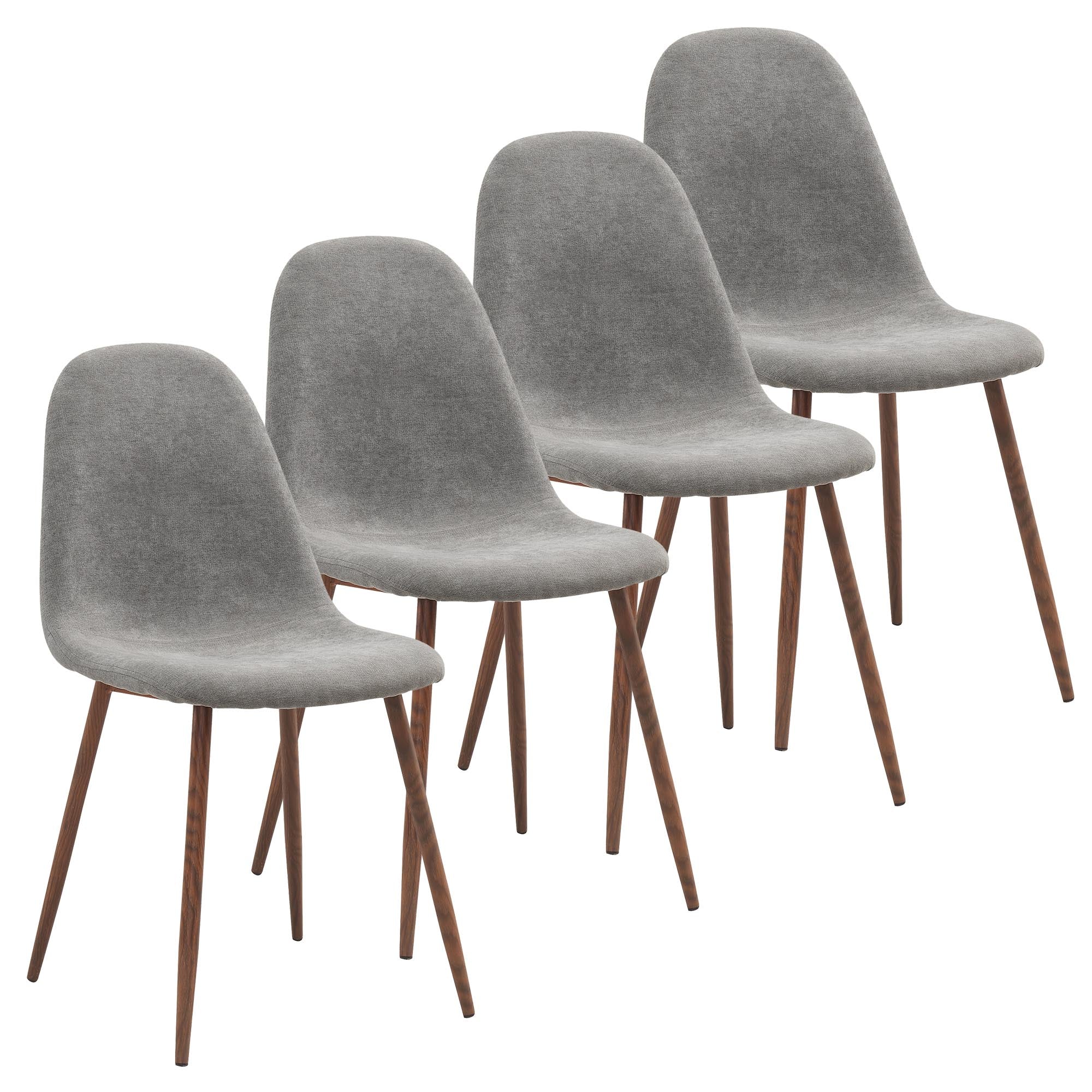 LYNA-SIDE CHAIR FABRIC-GREY 4 Pcs