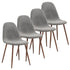 LYNA-SIDE CHAIR FABRIC-GREY 4 Pcs