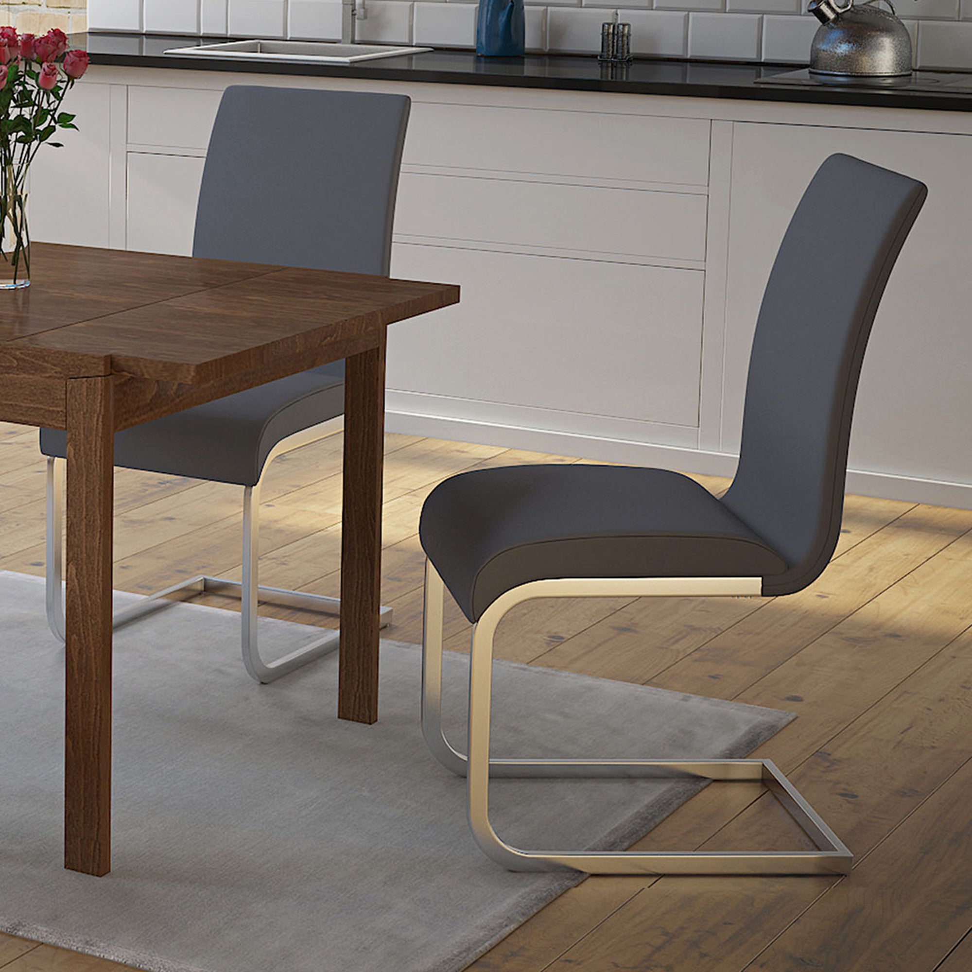 MAXIM-SIDE CHAIR-GREY 2 Pcs