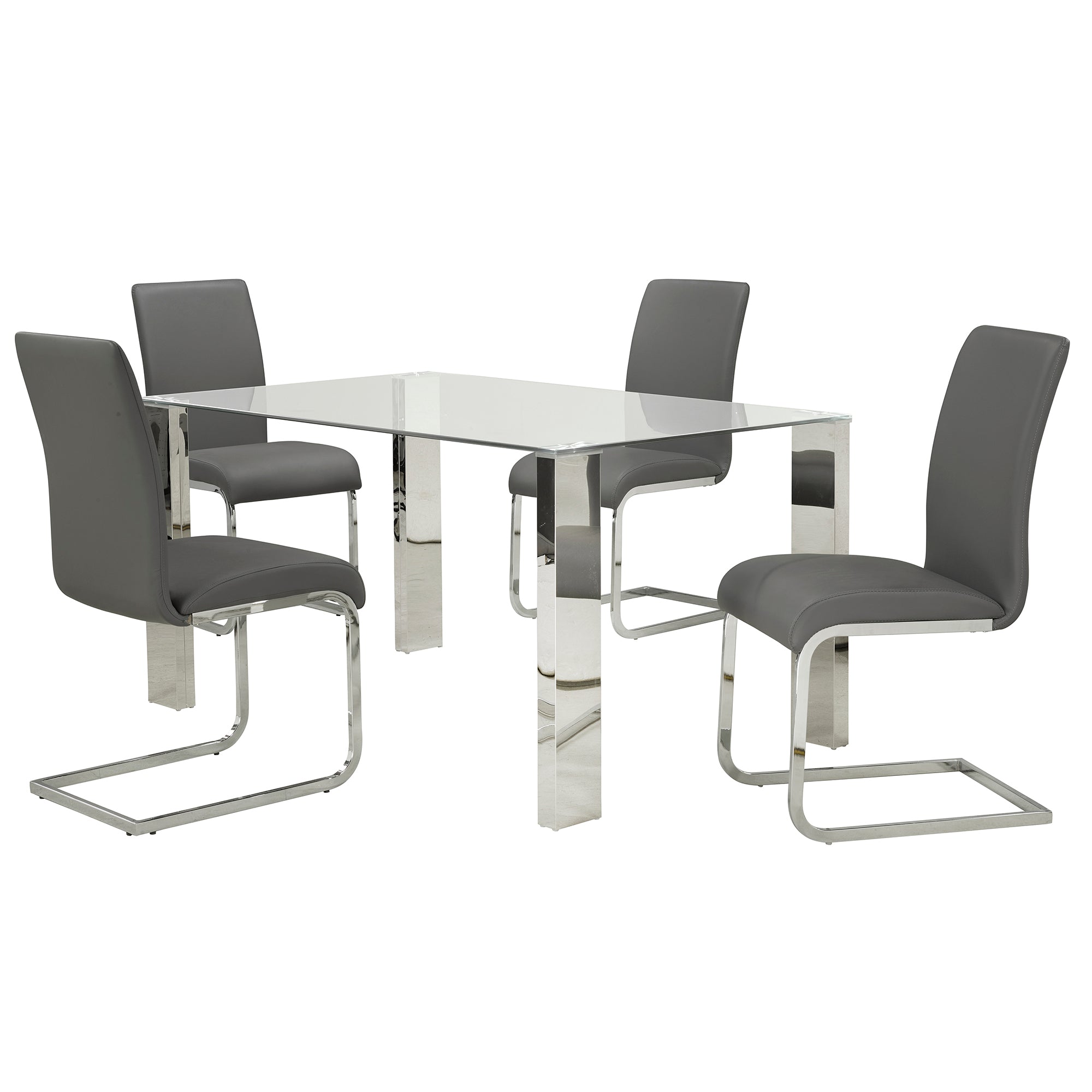 MAXIM-SIDE CHAIR-GREY 2 Pcs