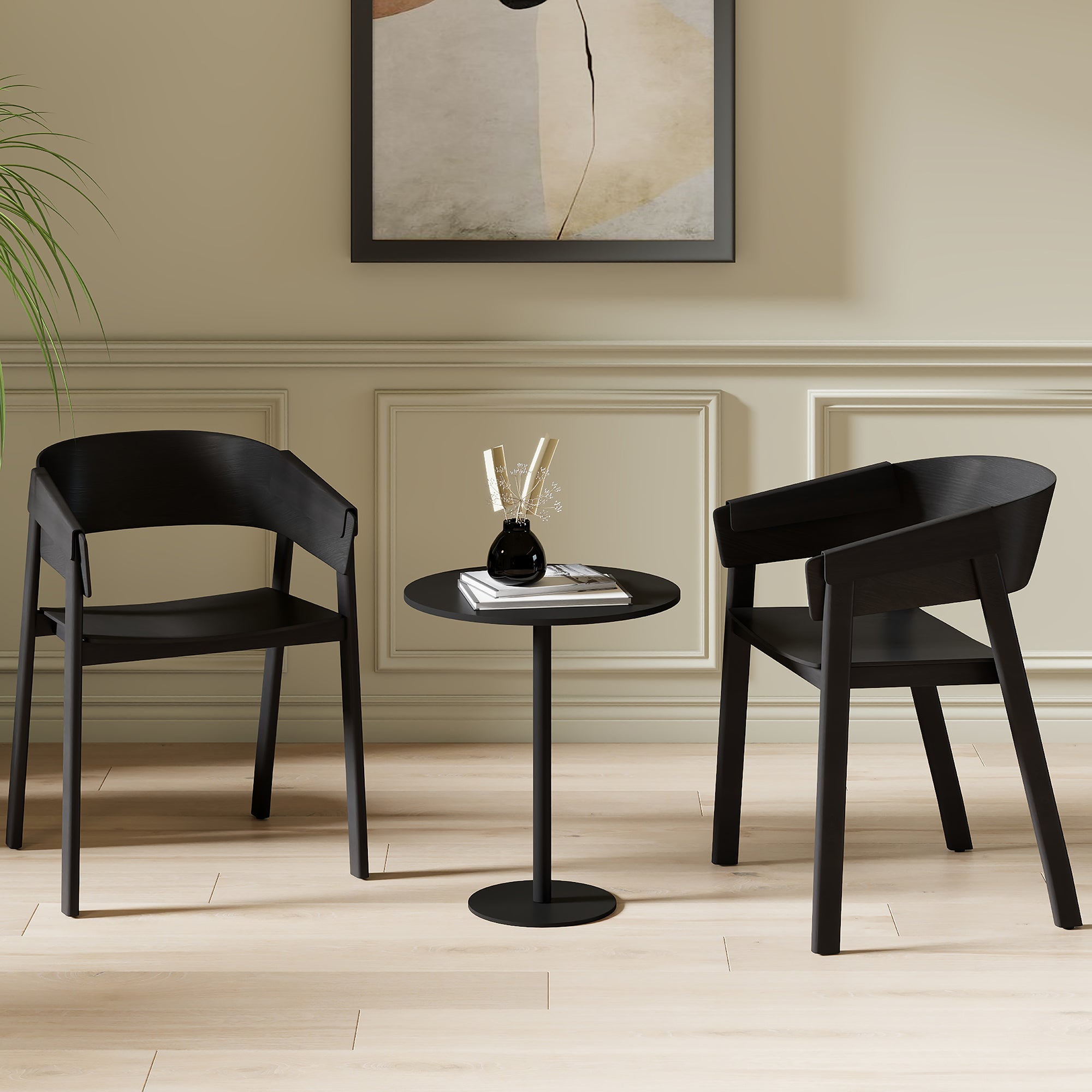 MATEO-DINING CHAIR-BLACK 2 Pcs