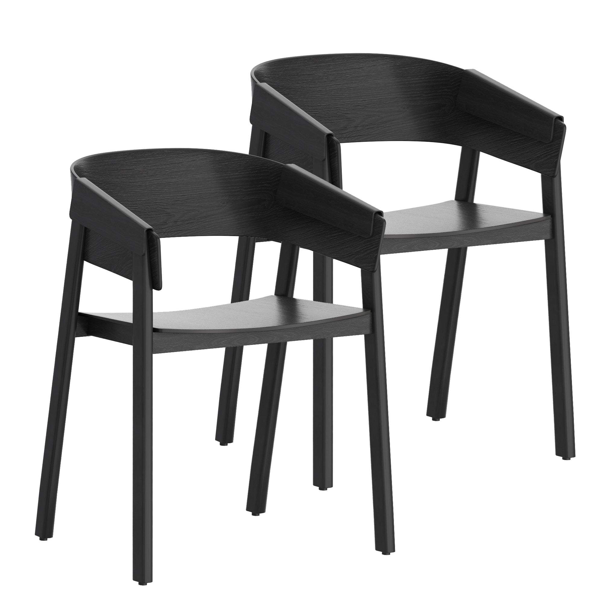 MATEO-DINING CHAIR-BLACK 2 Pcs