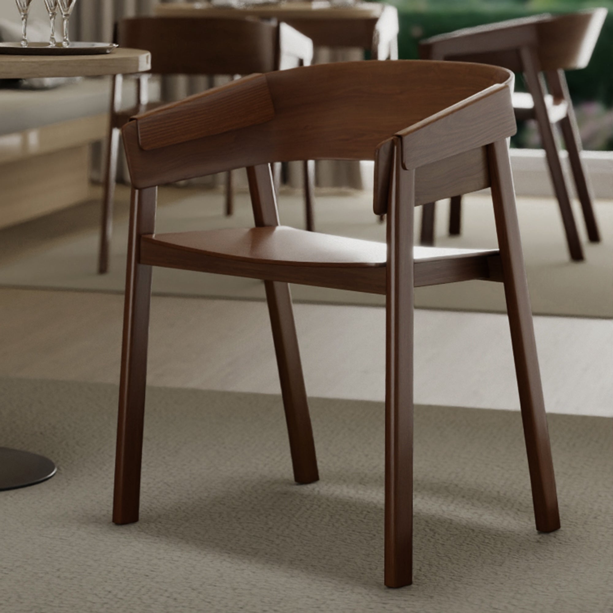 MATEO-DINING CHAIR-WALNUT 2 Pcs
