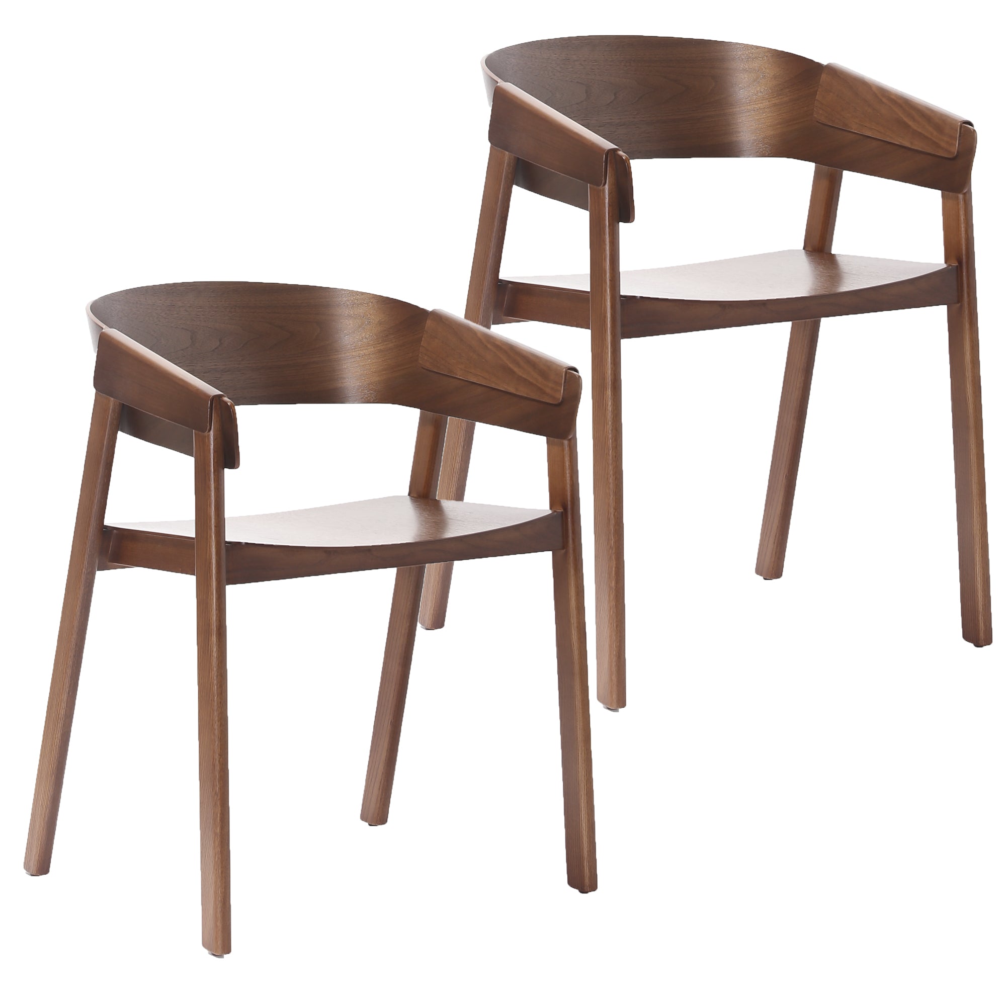 MATEO-DINING CHAIR-WALNUT 2 Pcs