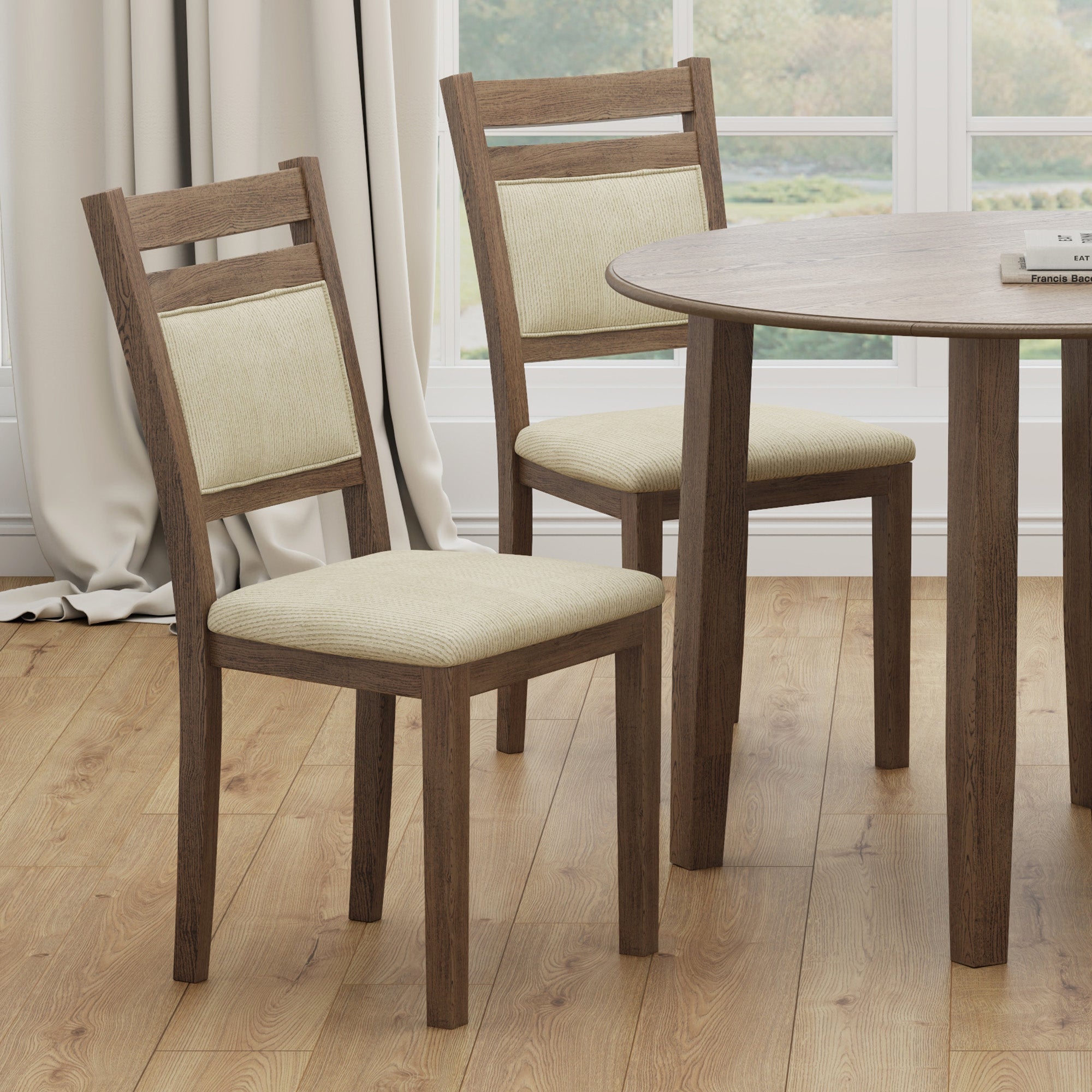 CONRAD-DINING CHAIR-WALNUT 2 Pcs