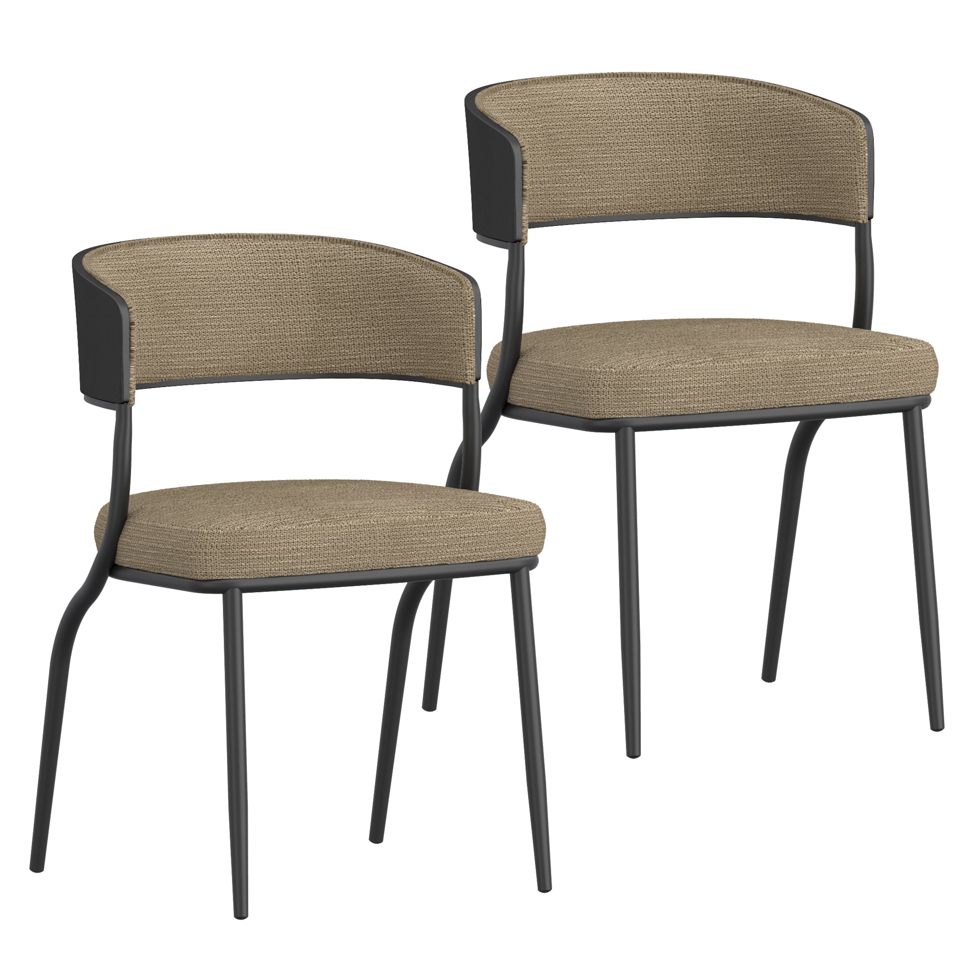 KAZAN-DINING CHAIR-DARK BEIGE 2 Pcs