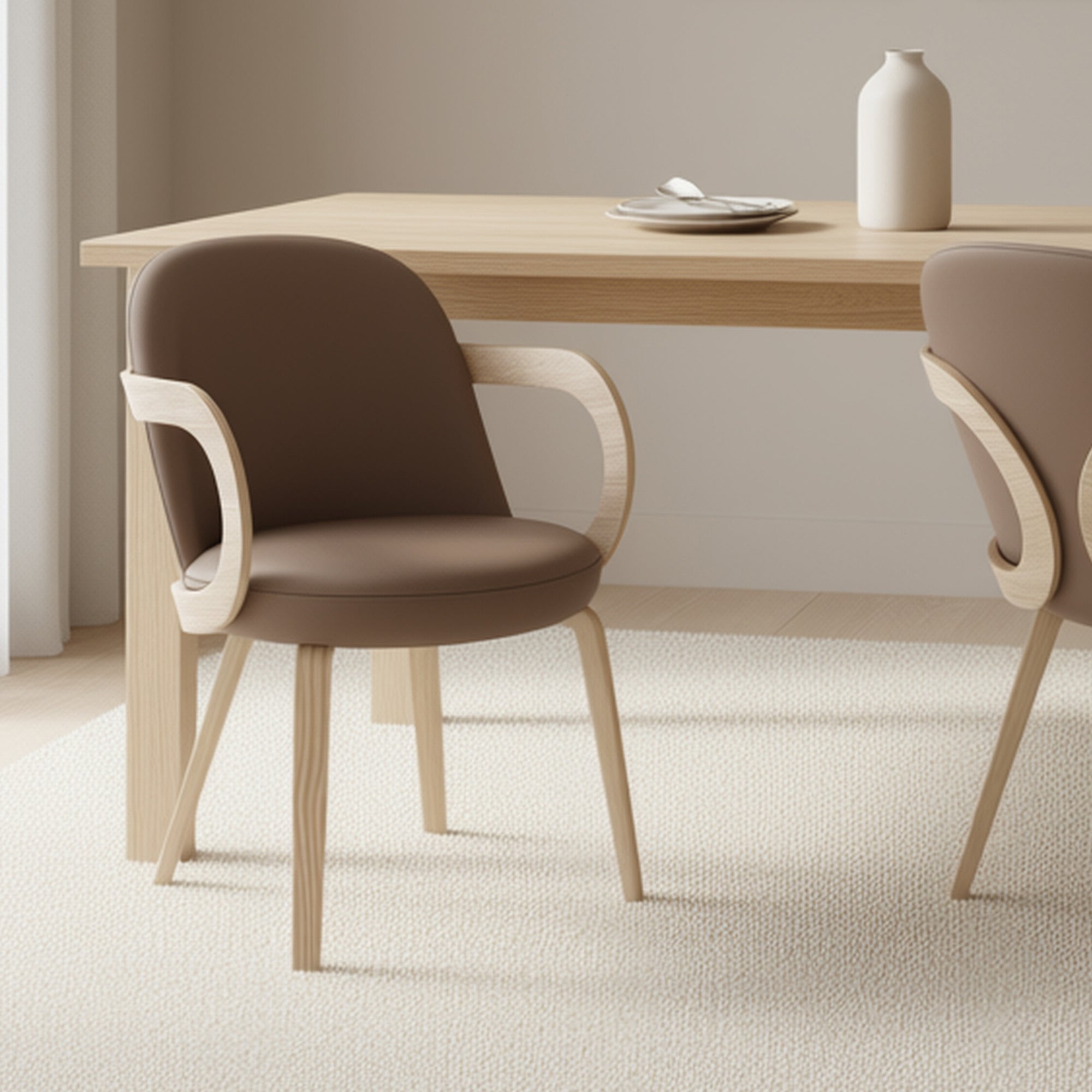 CELEST-DINING CHAIR-DARK TAUPE 2 Pcs