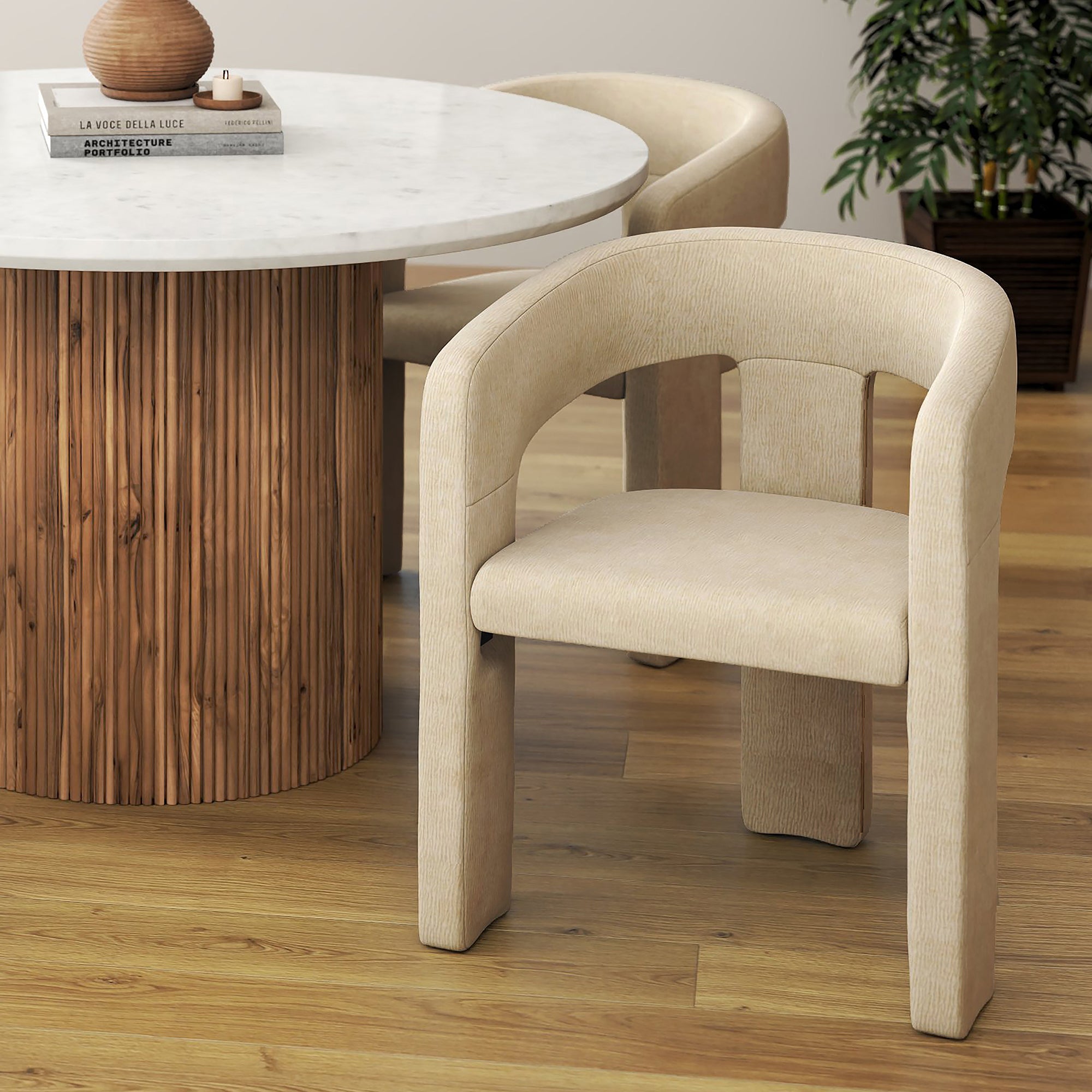 AMARA-DINING CHAIR-BEIGE 2 Pcs