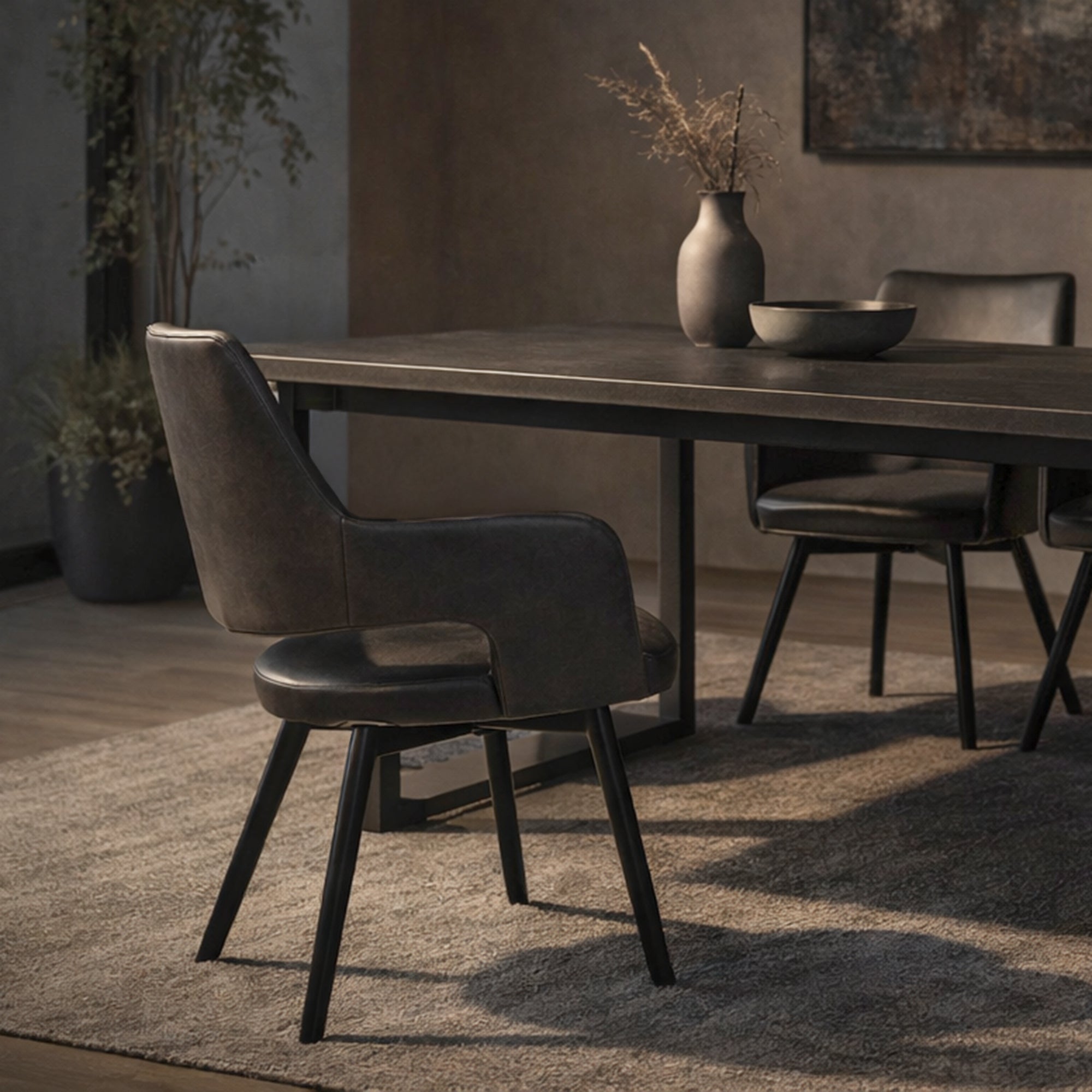 RYDER-DINING CHAIR-CHARCOAL 2 Pcs