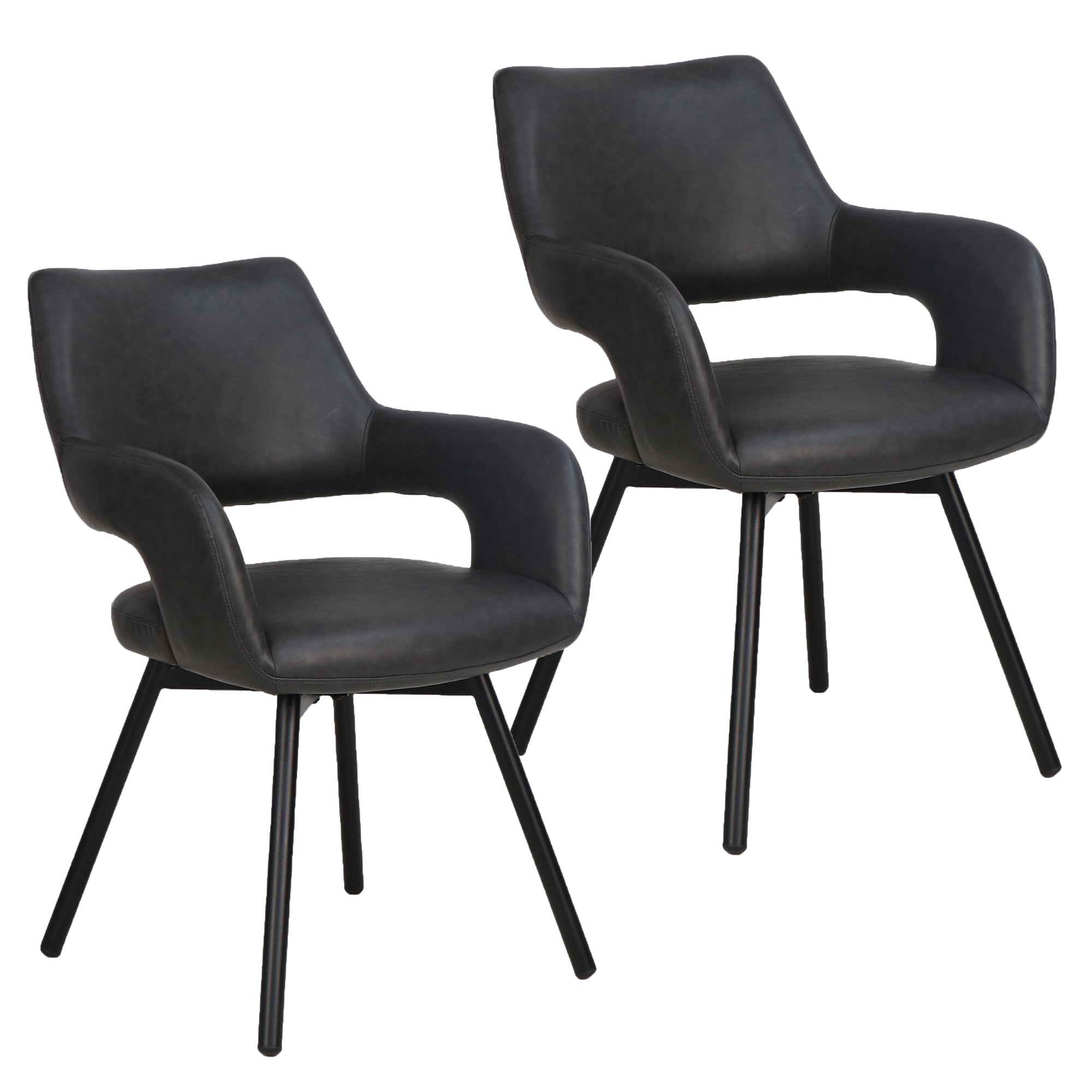 RYDER-DINING CHAIR-CHARCOAL 2 Pcs