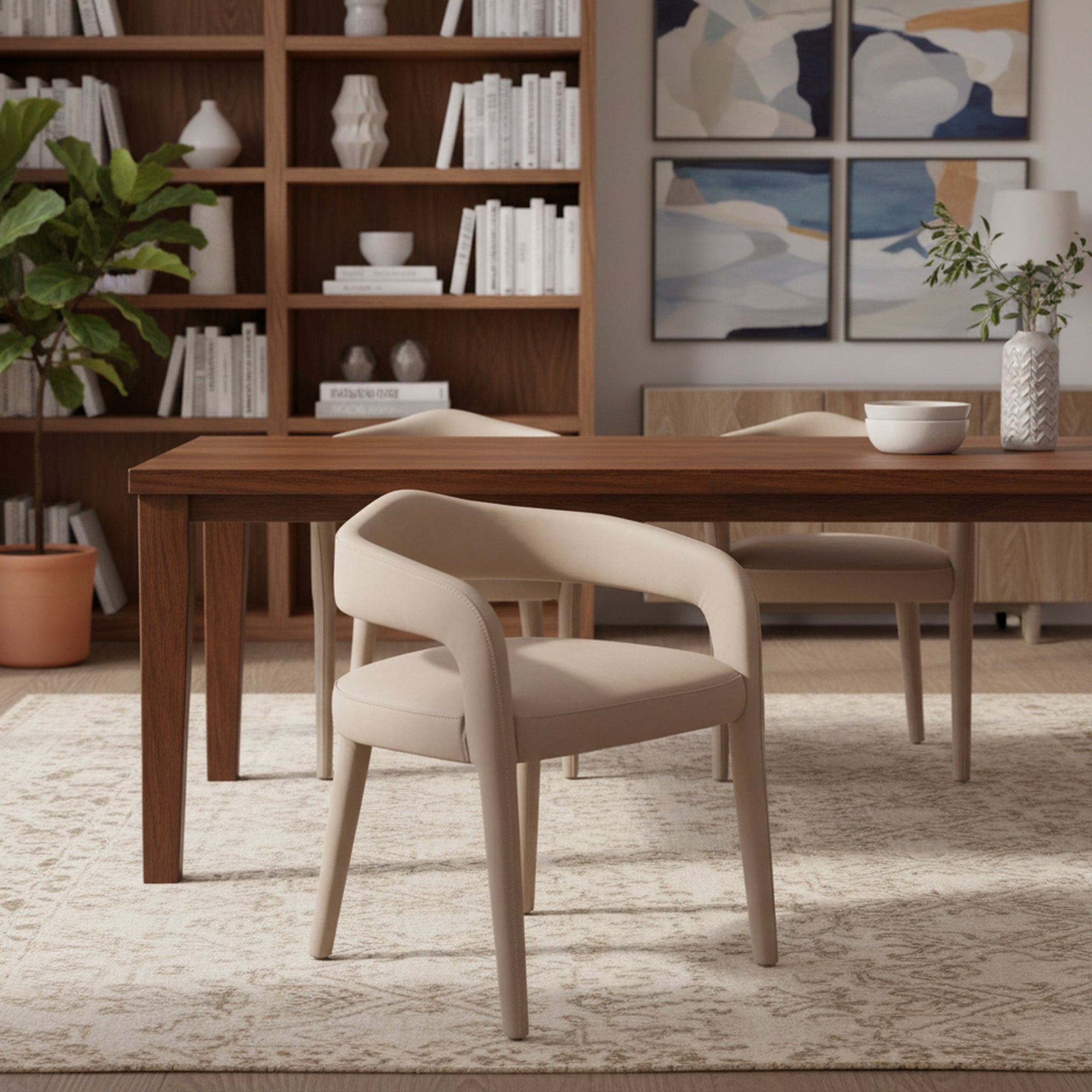 CADEN-DINING CHAIR-BEIGE 2 Pcs