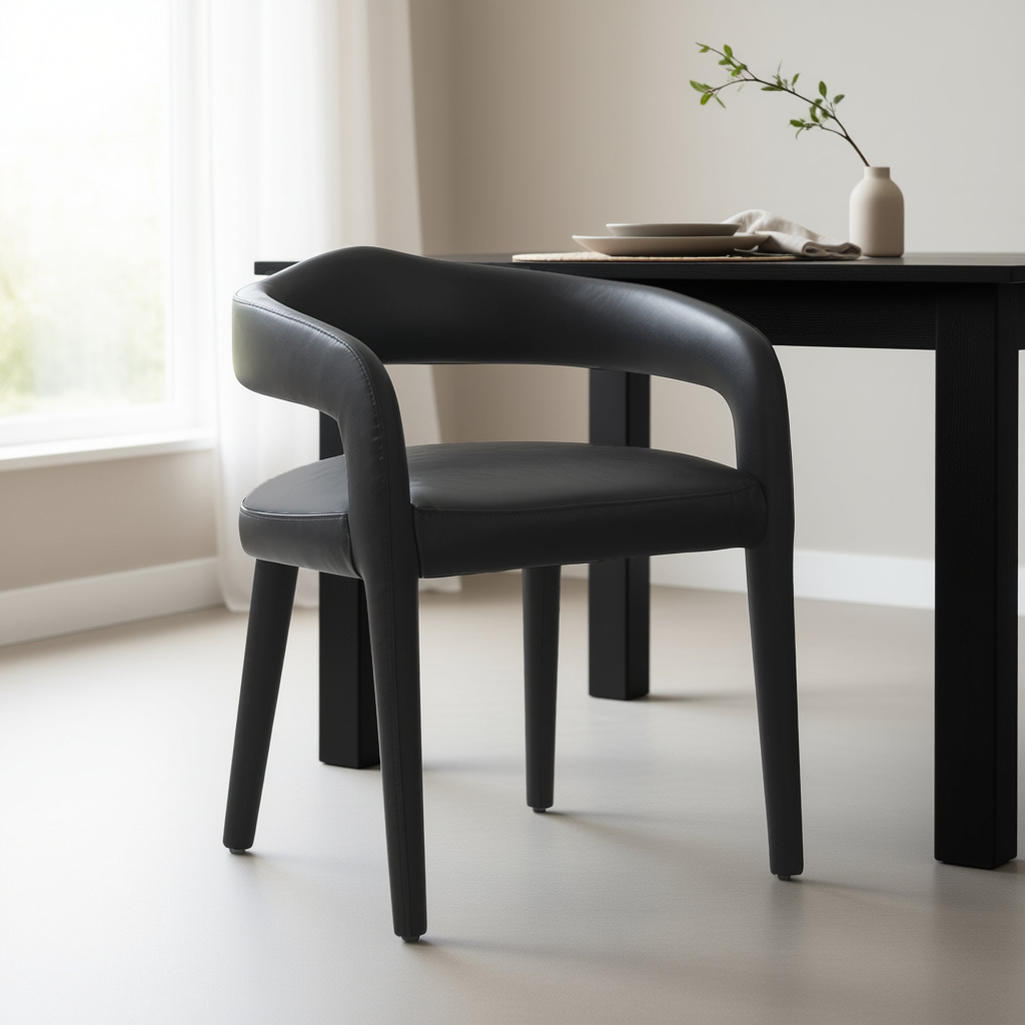 CADEN-DINING CHAIR-CHARCOAL 2 Pcs
