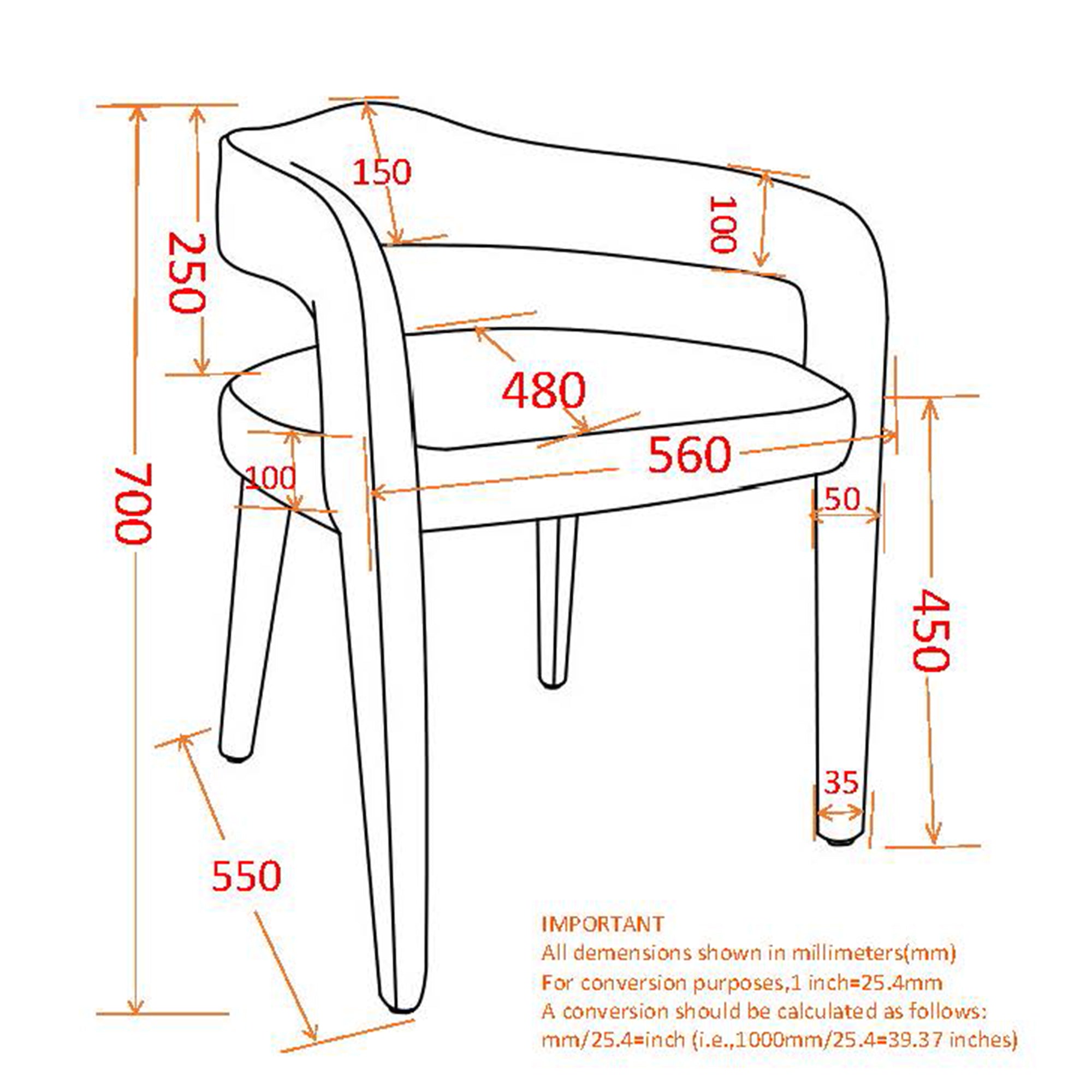 CADEN-DINING CHAIR-SADDLE 2 Pcs