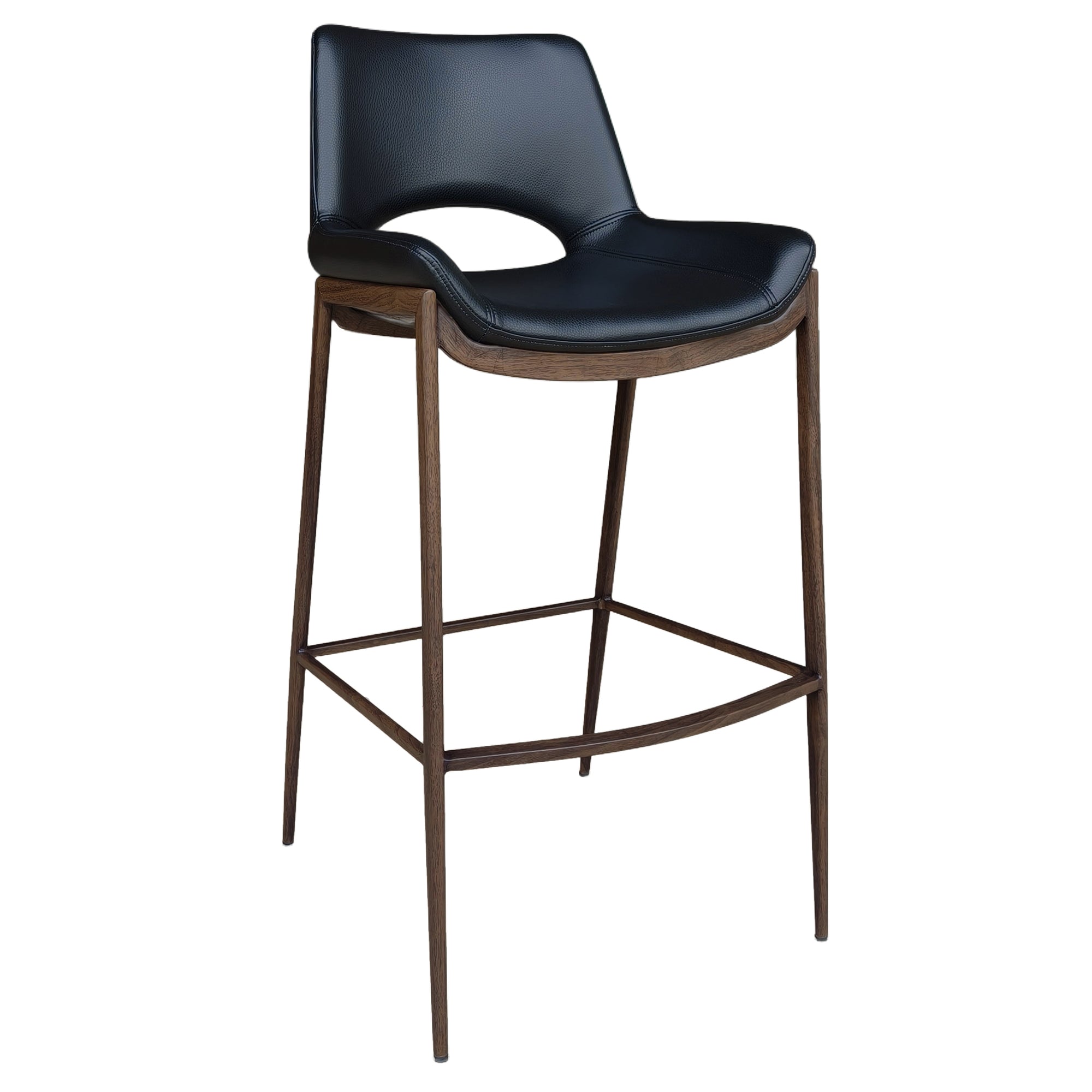 ICONA-30" BAR STOOL-BLACK - WALNUT